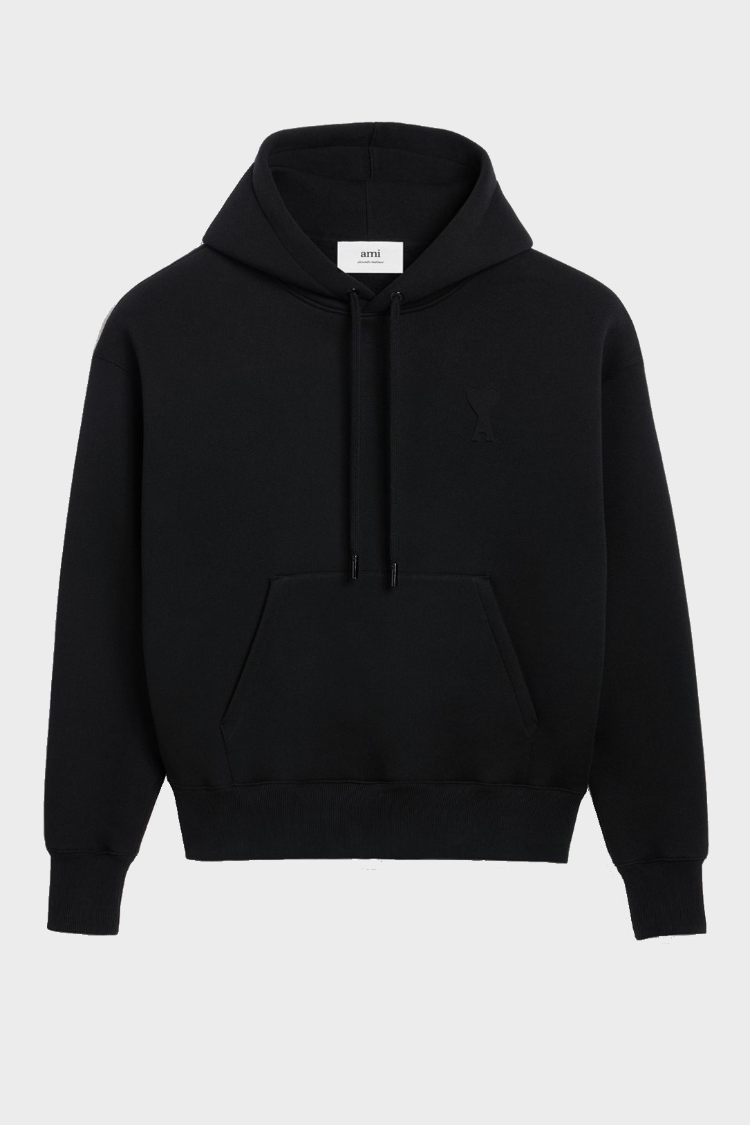 AMI PARIS de Coeur Embossed Hoodie in Black AMI PARIS de Coeur Embossed Hoodie in Black