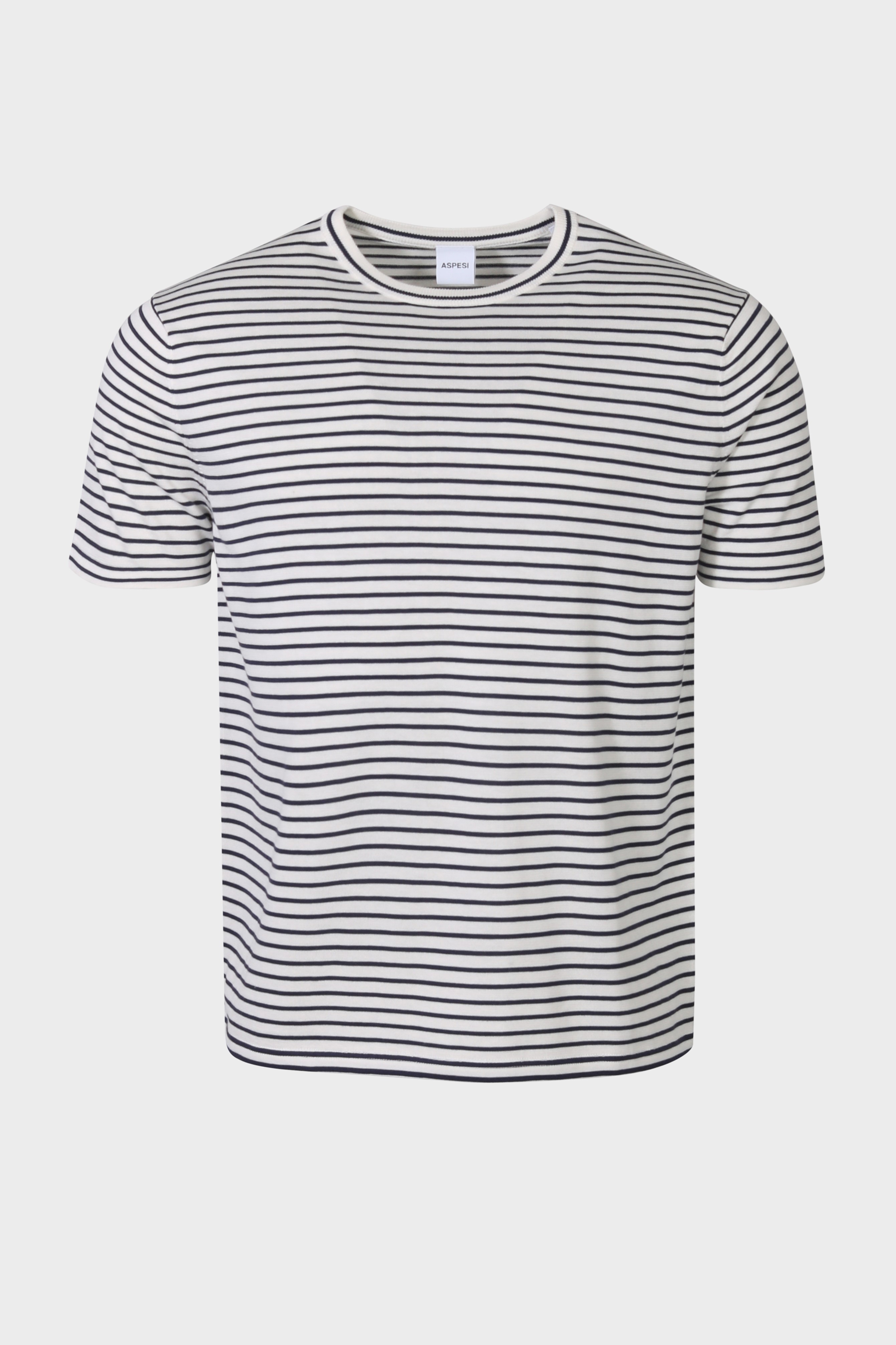 ASPESI Striped Knit T-Shirt in Navy/White 52