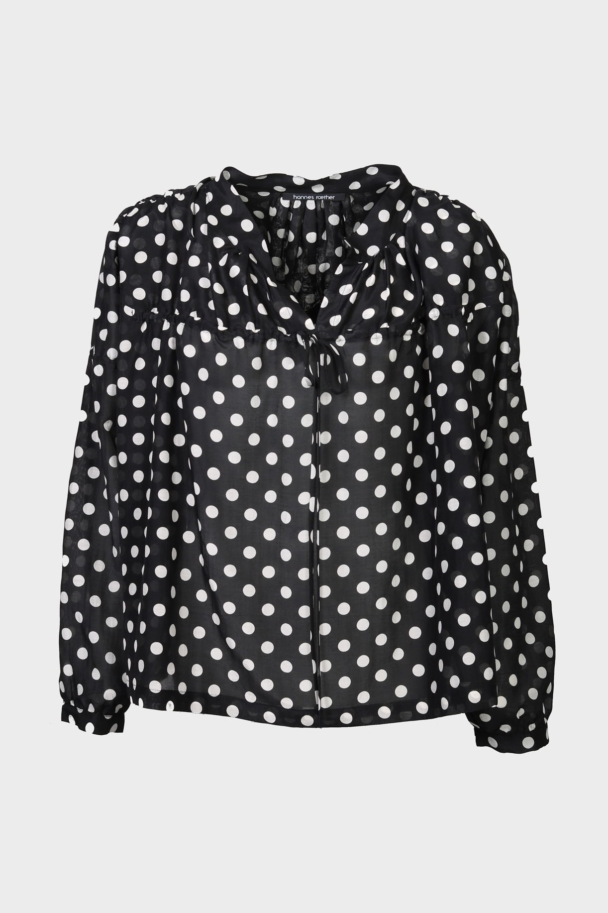 HANNES ROETHER Cotton Silk Blouse Dots