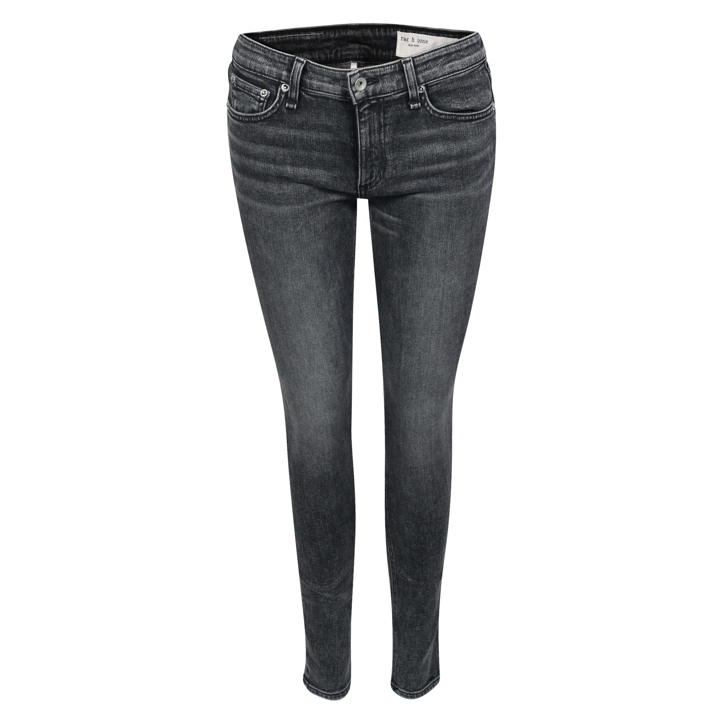Rag & Bone Midrise Jeans Cate Ankle Skinny in Black Opal
