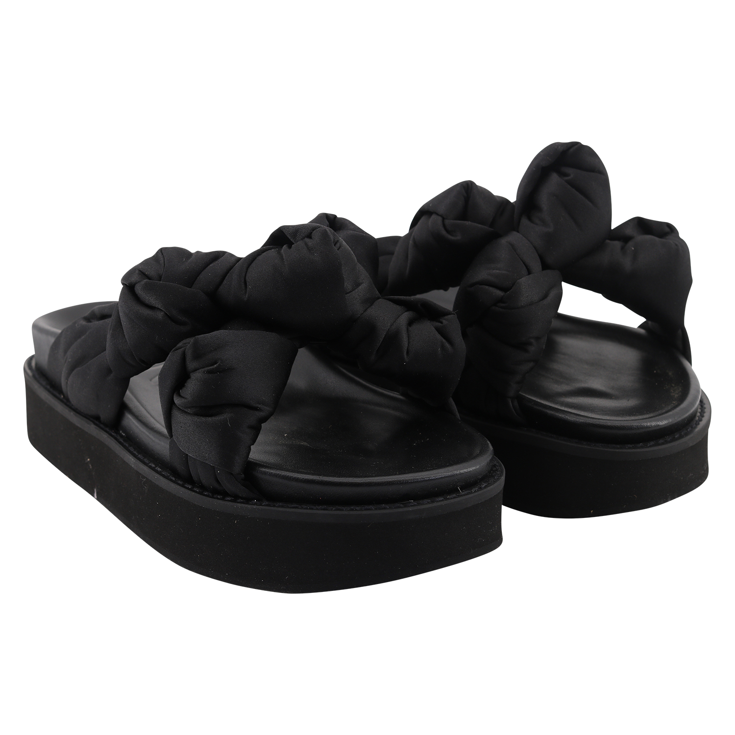 Ganni Mid Knotted Sandal Recycled Satin Black 40