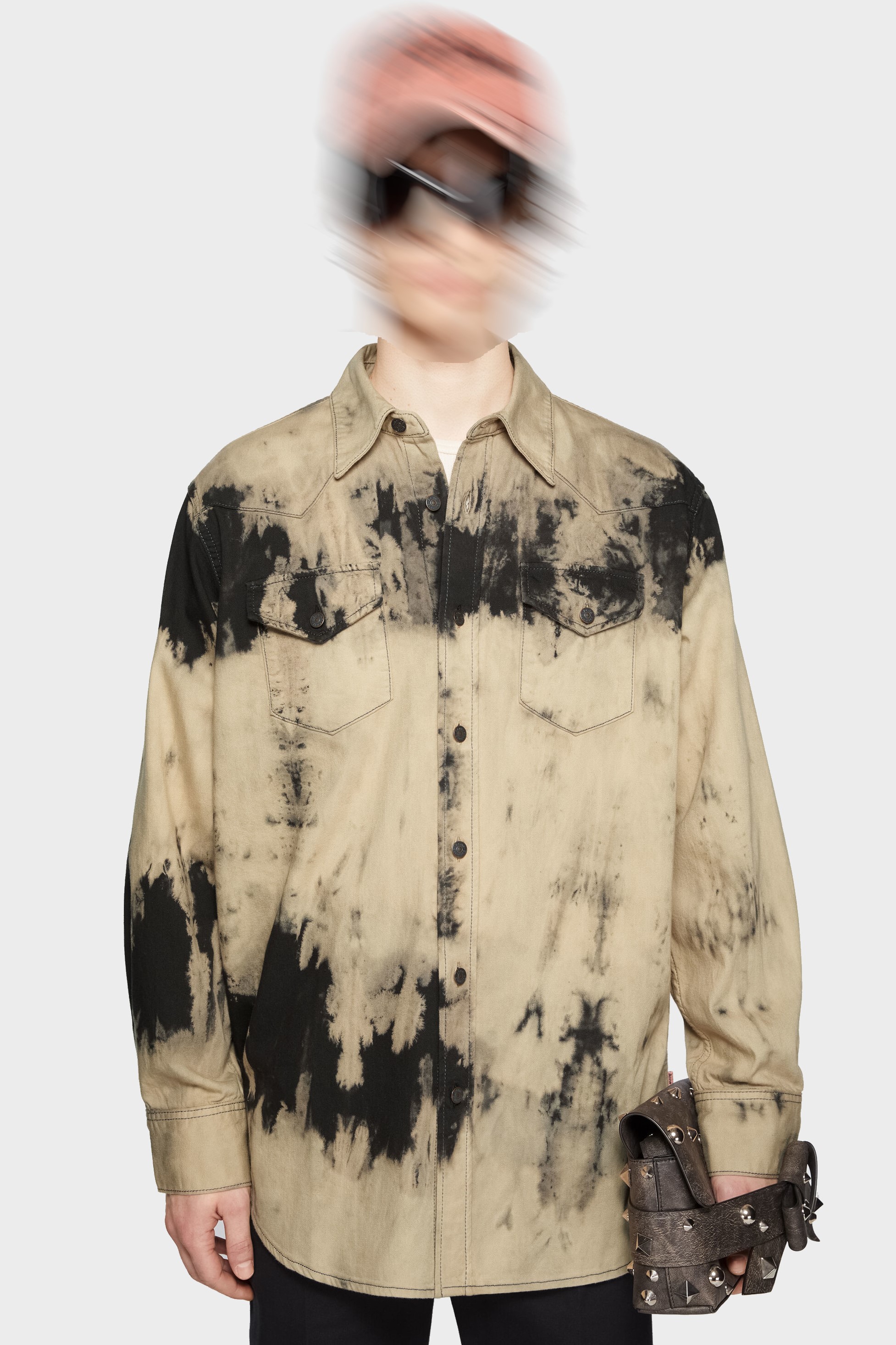 ACNE STUDIOS Denim Shirt in Black/Beige L