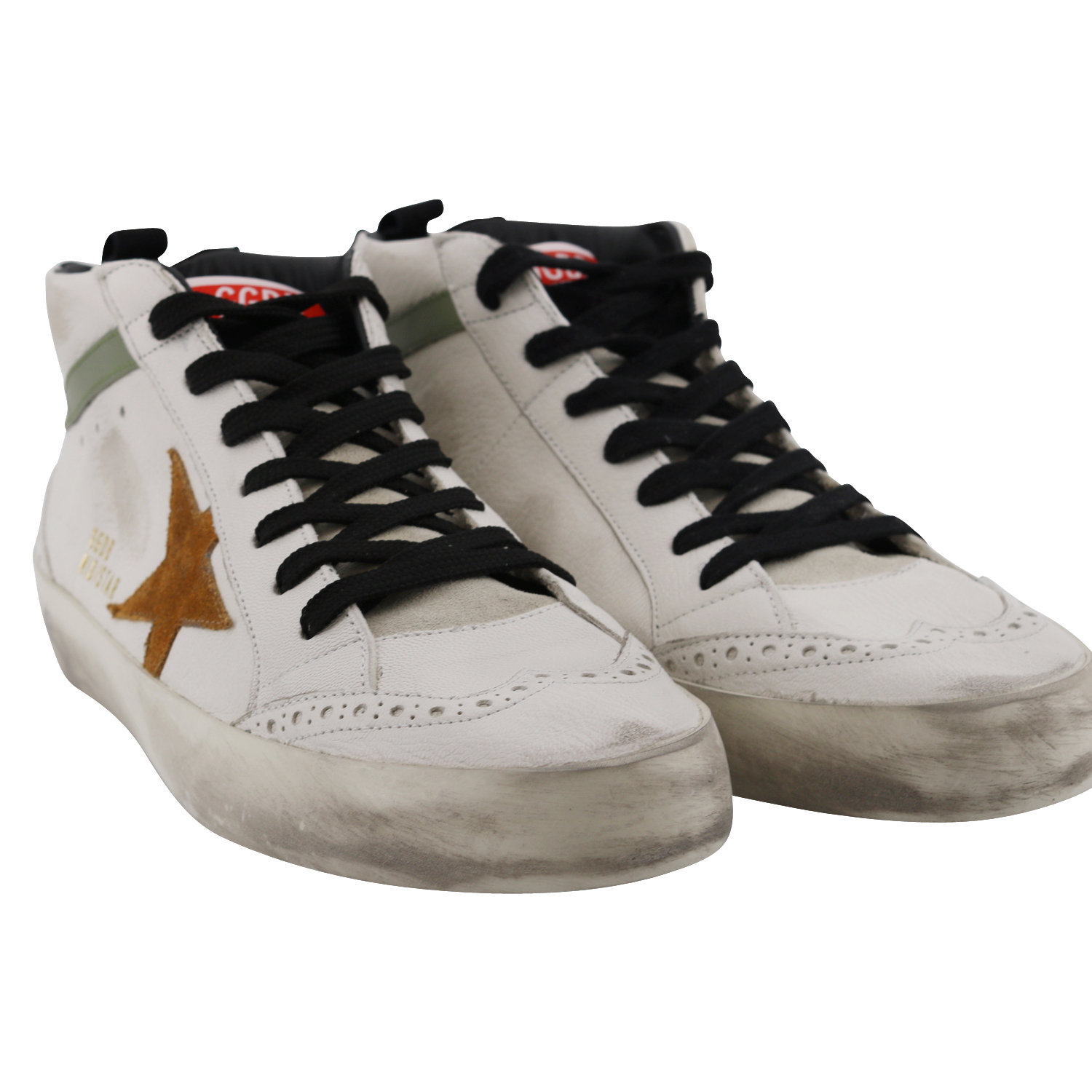 Golden Goose Sneaker Mid Star Perforated Suede Wave Brown/Green/Black Star