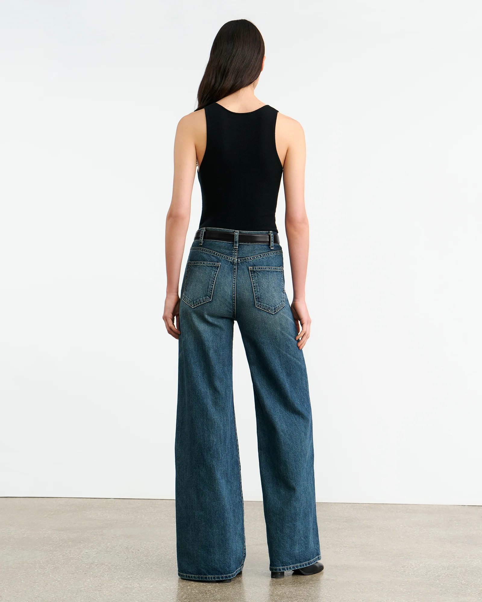 NILI LOTAN Wide Leg Jeans in Blue Wash