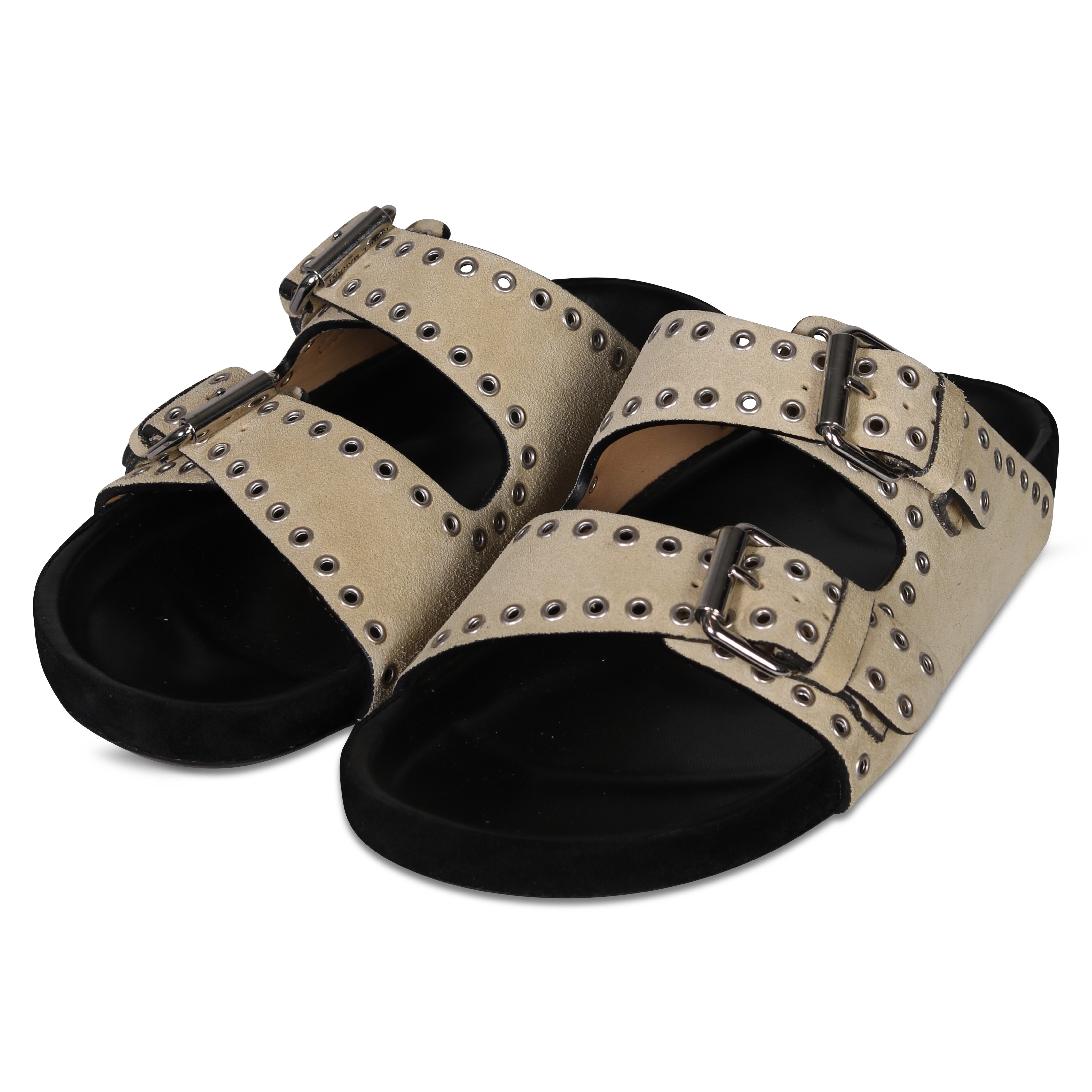 Isabel Marant Sandals Lennyo Studs Ecru Suede 37