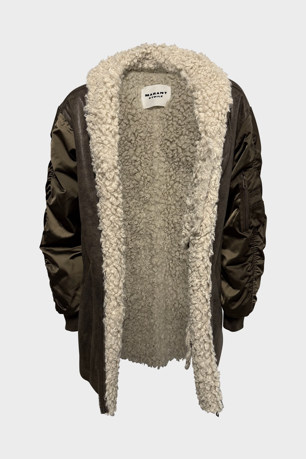 ISABEL MARANT ÉTOILE Fake Fur Jacket in Khaki
