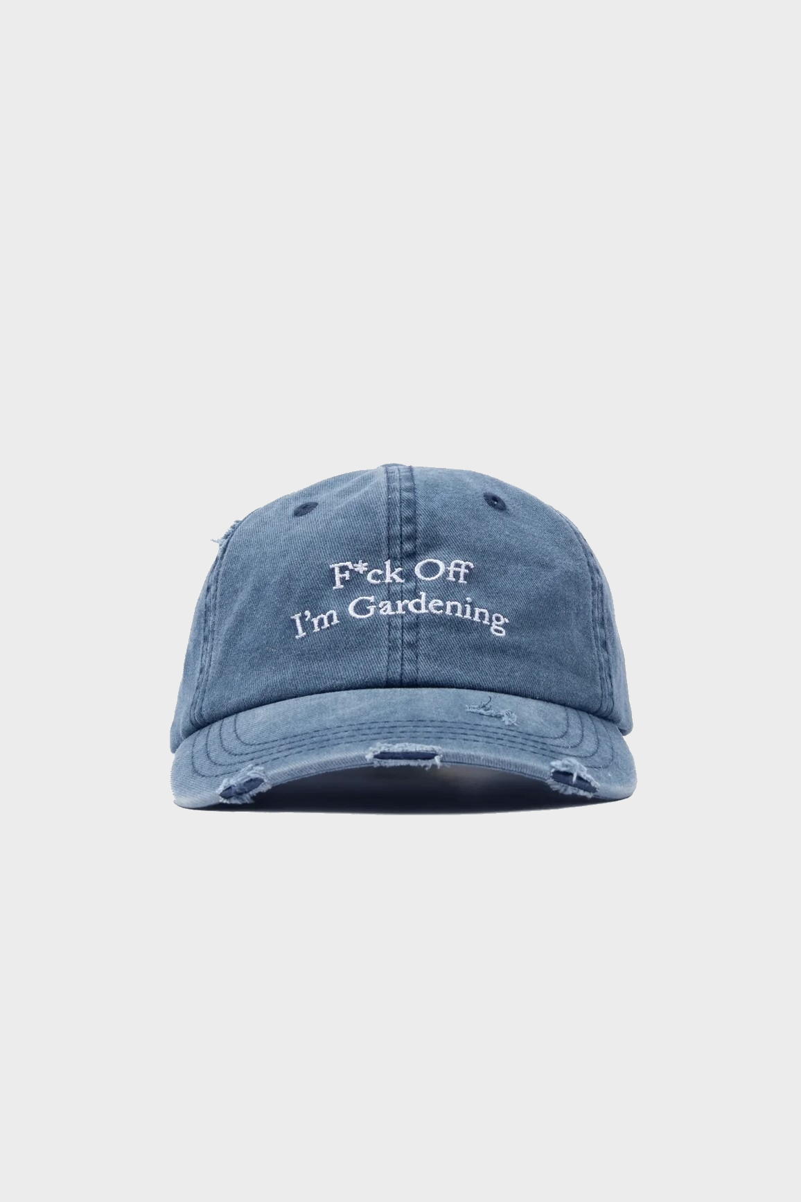 BRAM'S FRUIT ''F*ck Off'' Distressed Cap in Washed Navy