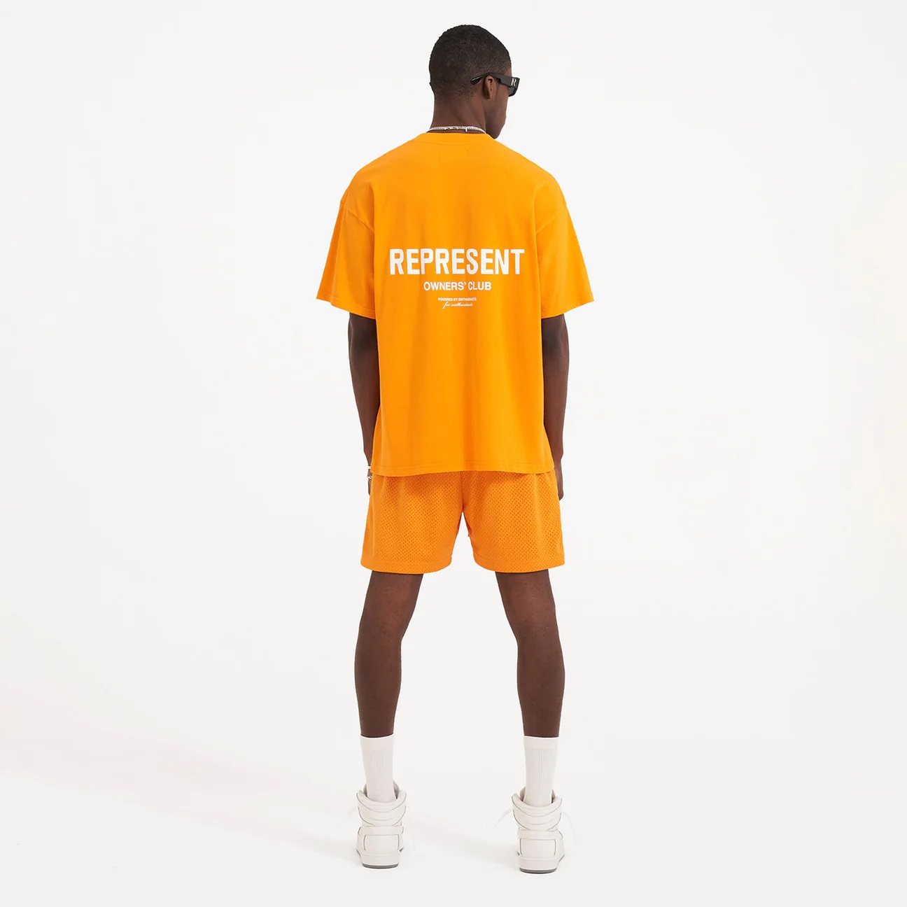 REPRESENT Owners Club Mesh Short in Neon Orange XL