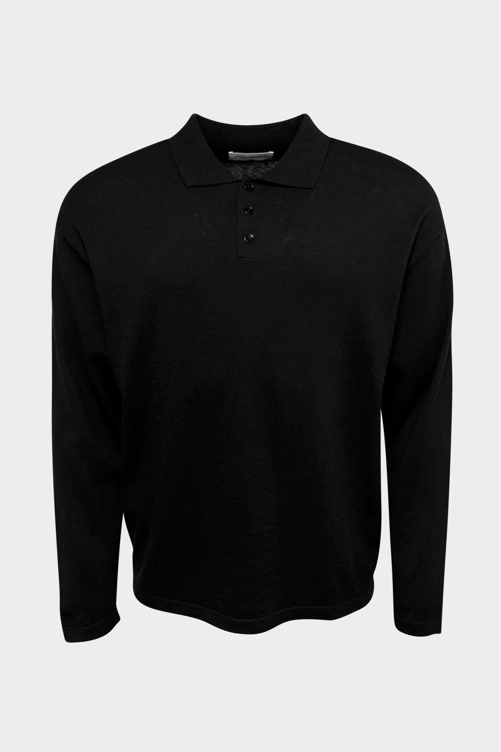 LISA YANG Lowen Cotton/Cashmere Polo Sweater in Black
