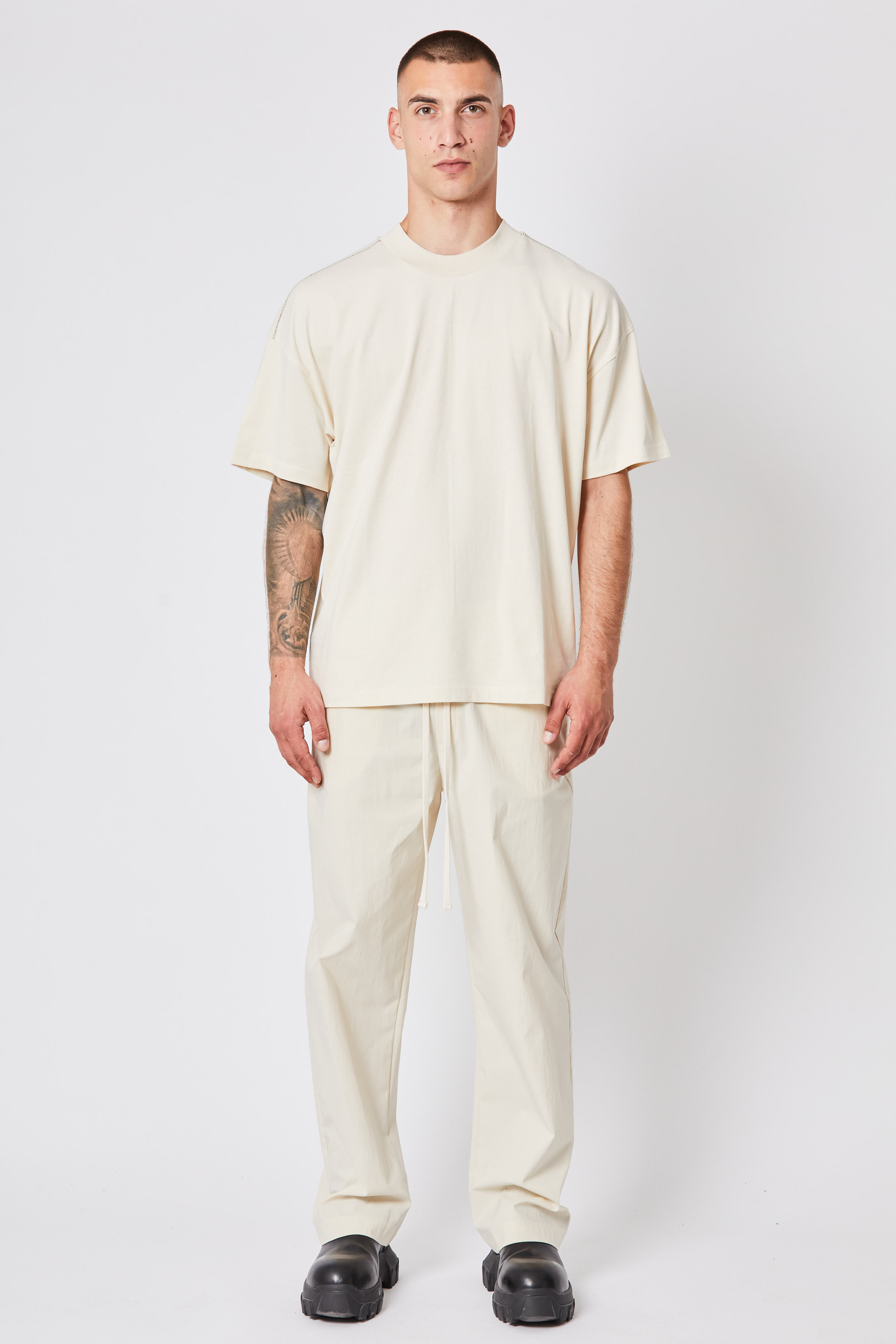 Thom Krom Oversize T-Shirt with Stitches in Ivory