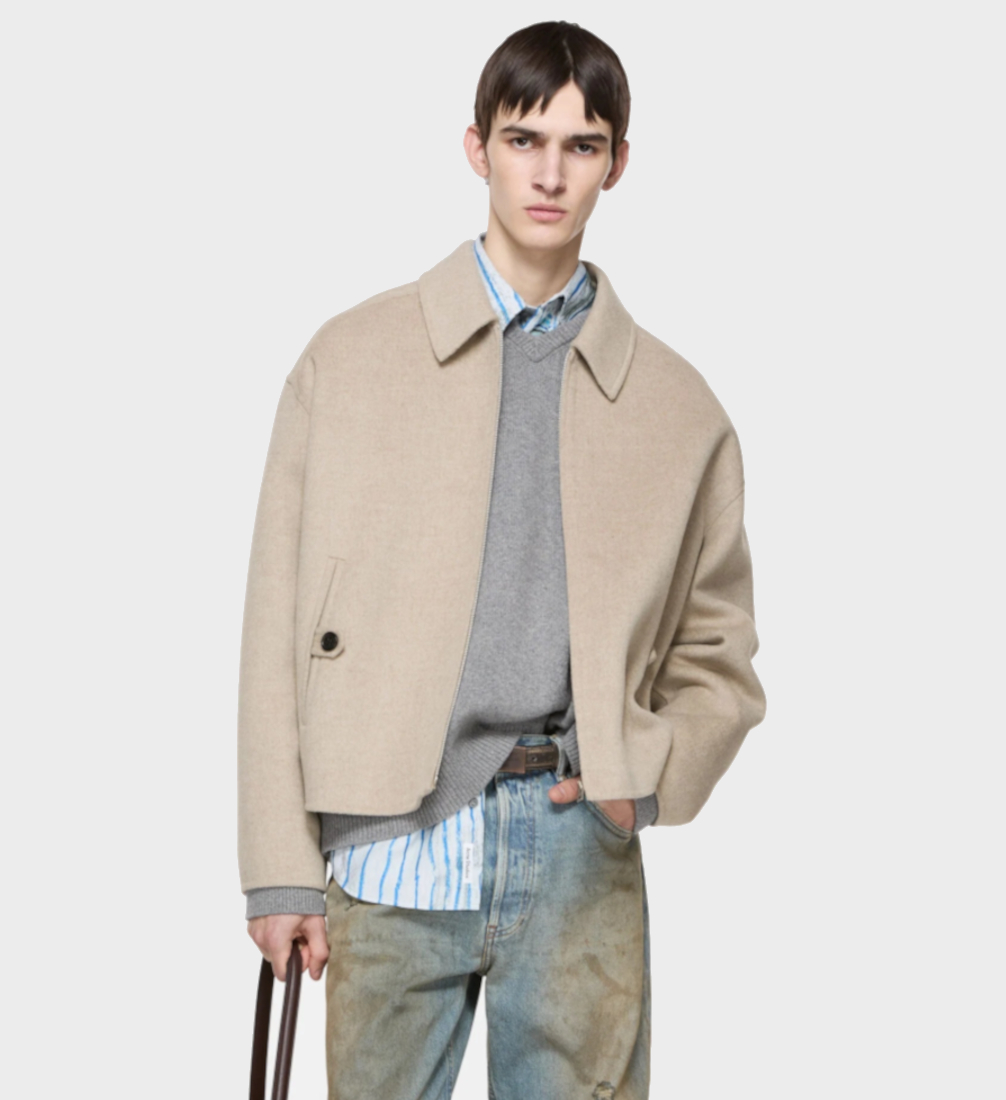 wolljacke von acne studios in beige