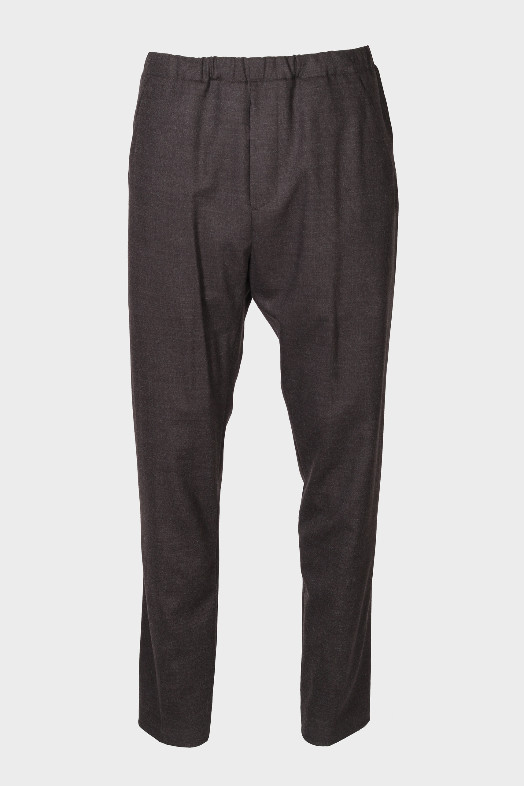 NINE:INTHE:MORNING Mirco Wool Stretch Pant in Dark Brown Melange
