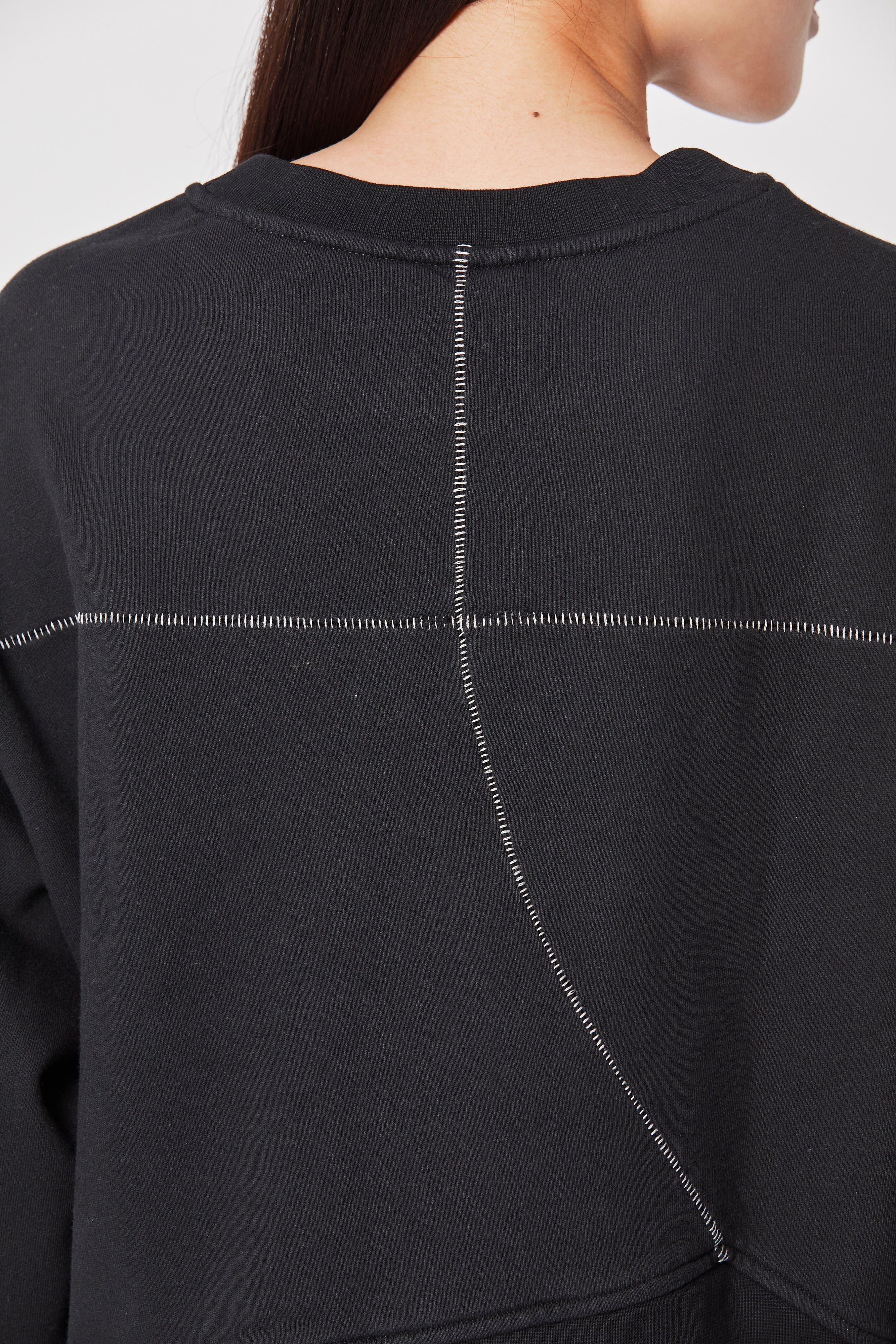 Thom Krom Oversize Cropped Sweatshirt in Black