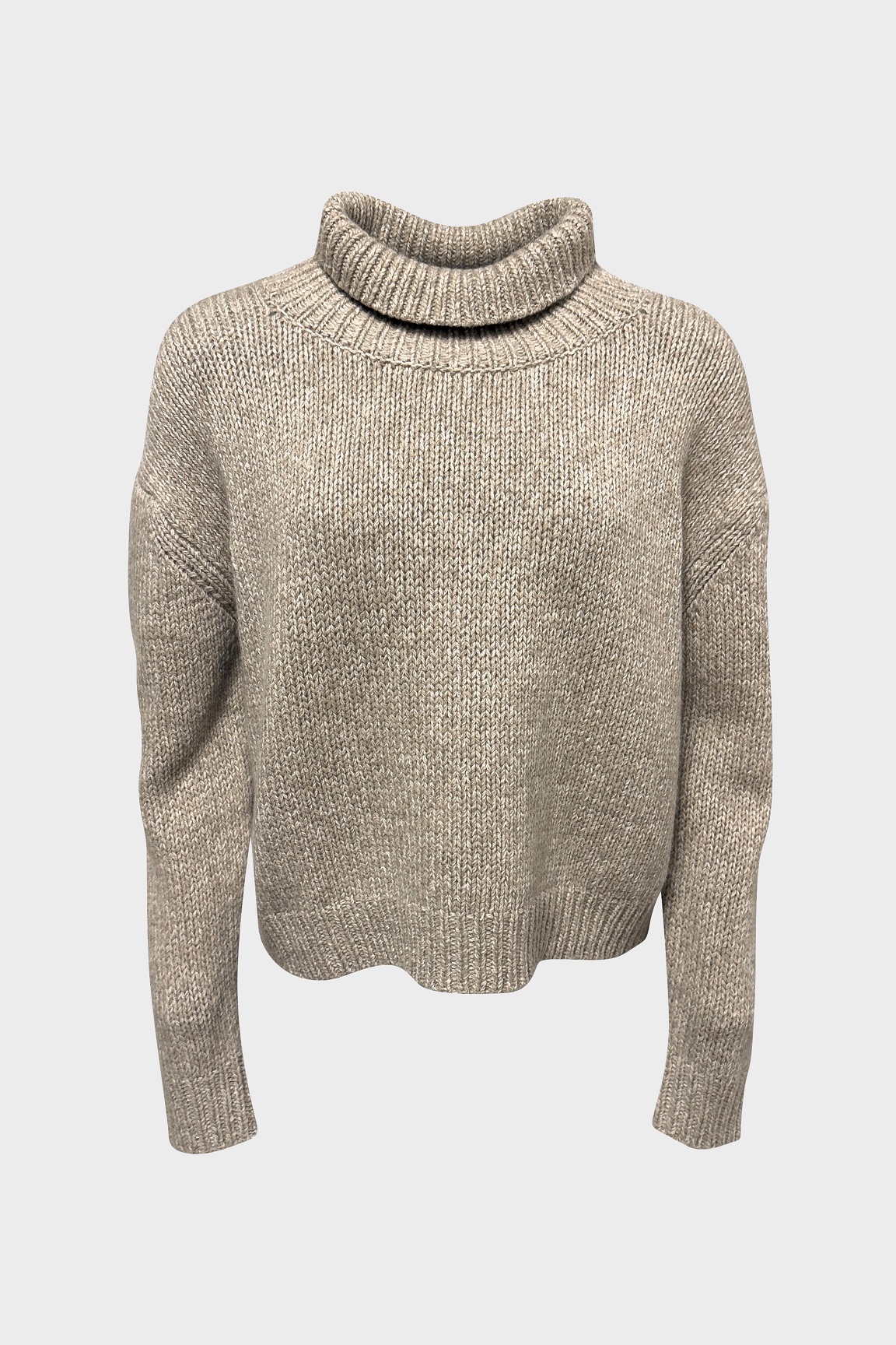 FLONA Cashmere Turtleneck Sweater Beige Melange