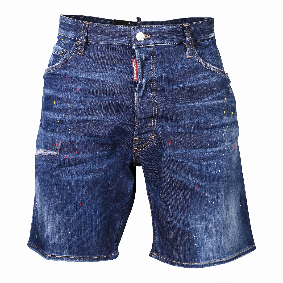 DSQUARED2 Jeans Shorts Marine in Washed Blue Color Dots