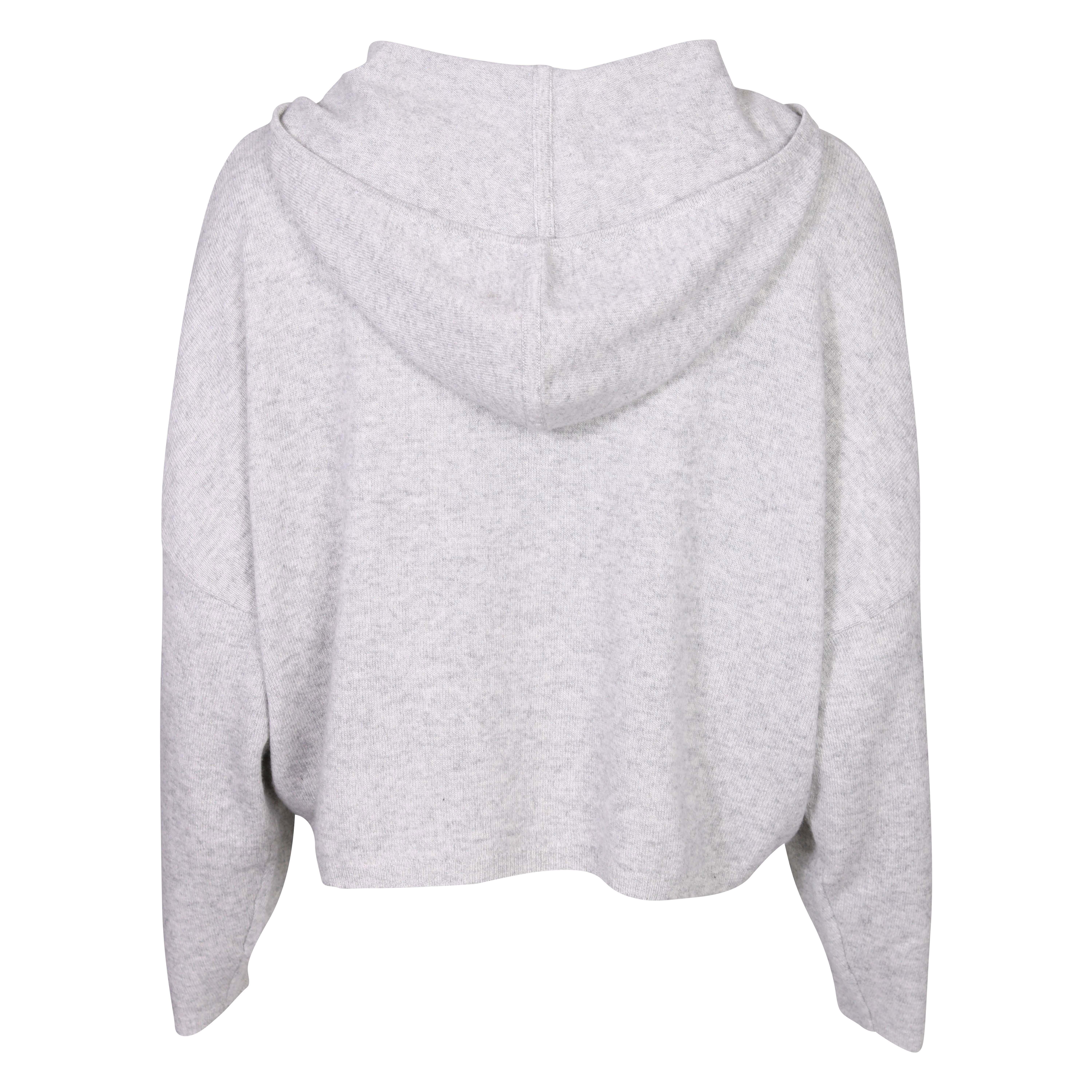 Absolut Cashmere Half Zip Hodded Sweater in Light Grey Melange M