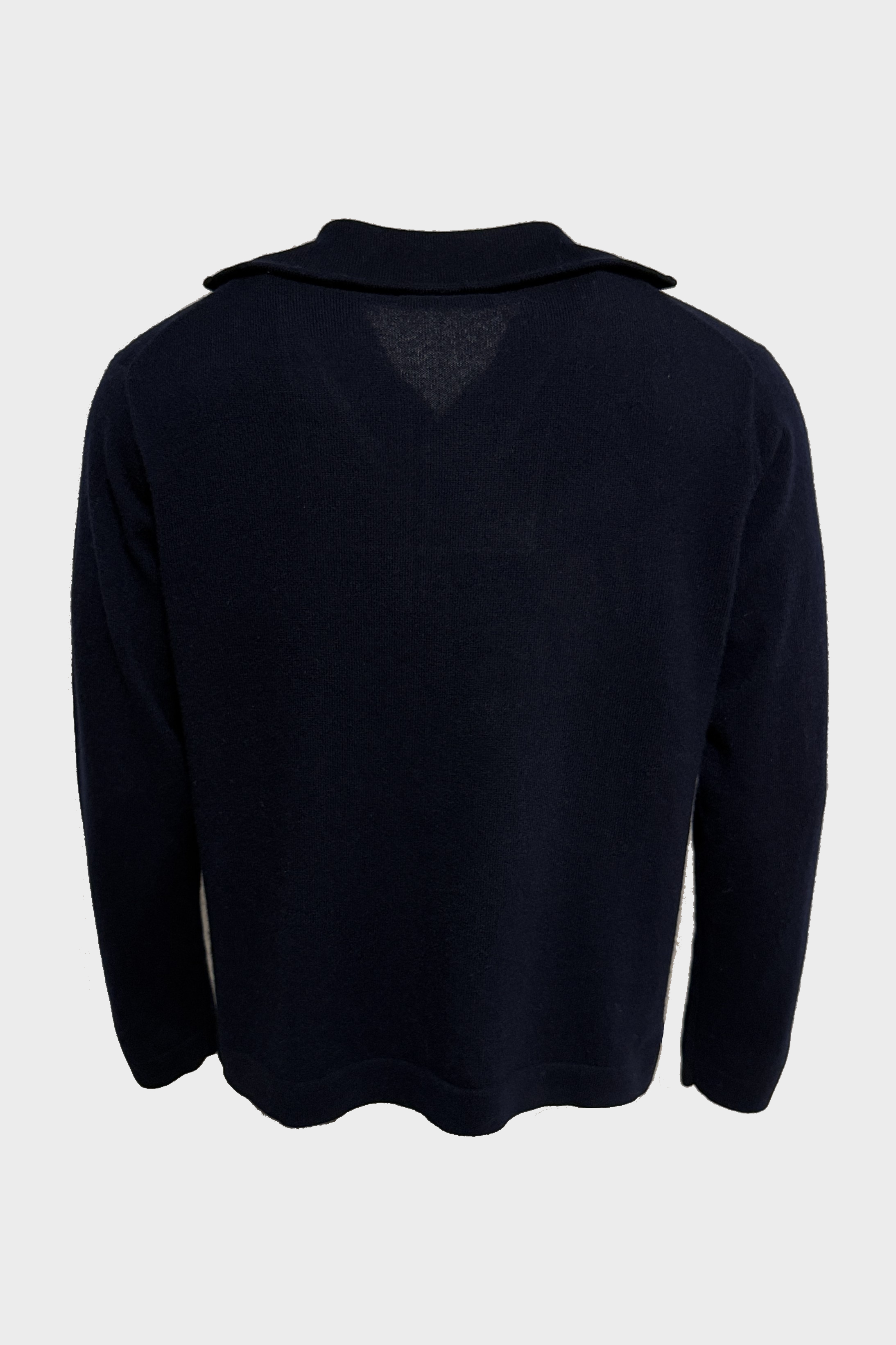 LISA YANG Jakob Cashmere Zip Sweater in Navy