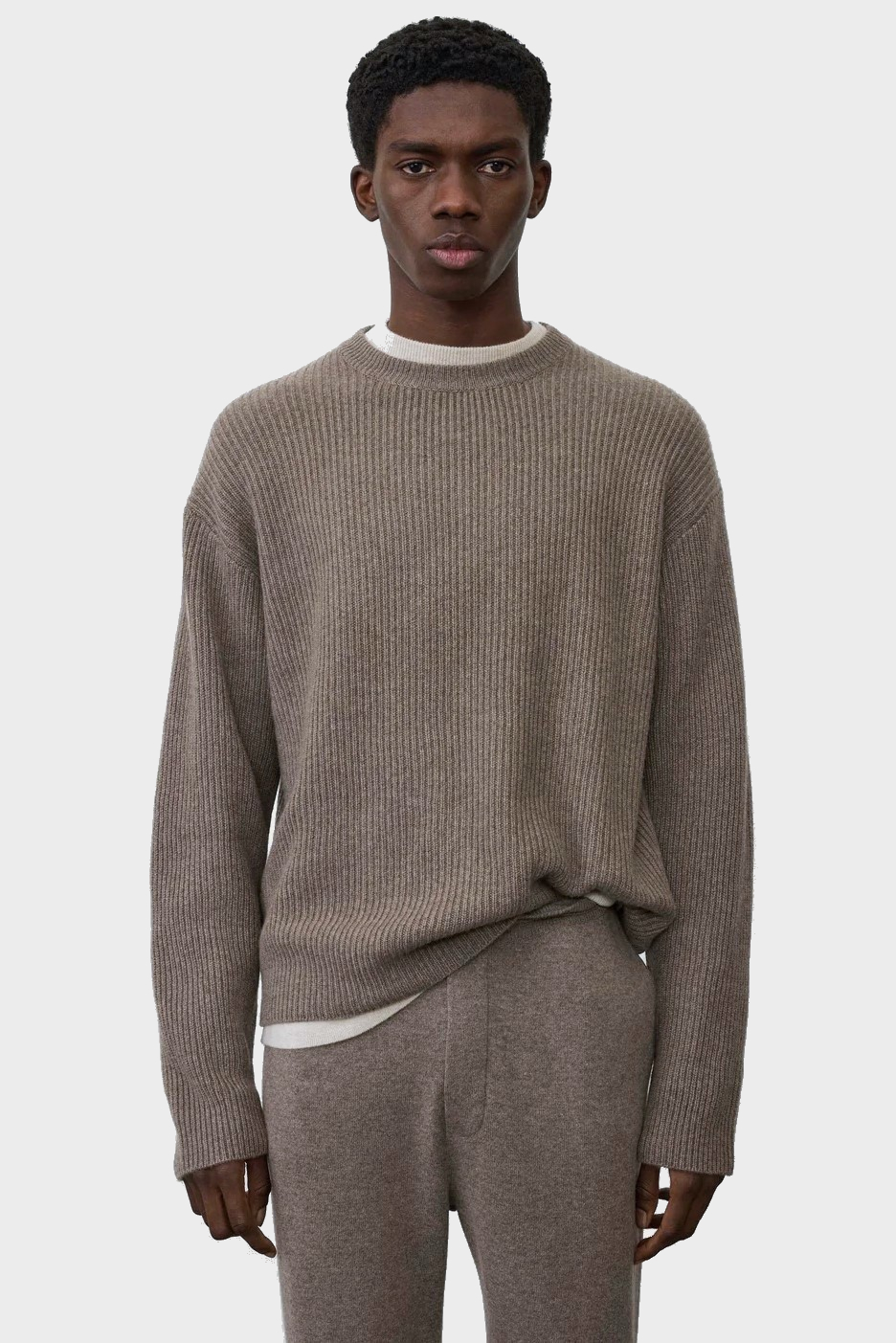 LISA YANG William Cashmere Ribbed Sweater in Truffle LISA YANG William Cashmere Ribbed Sweater in Truffle