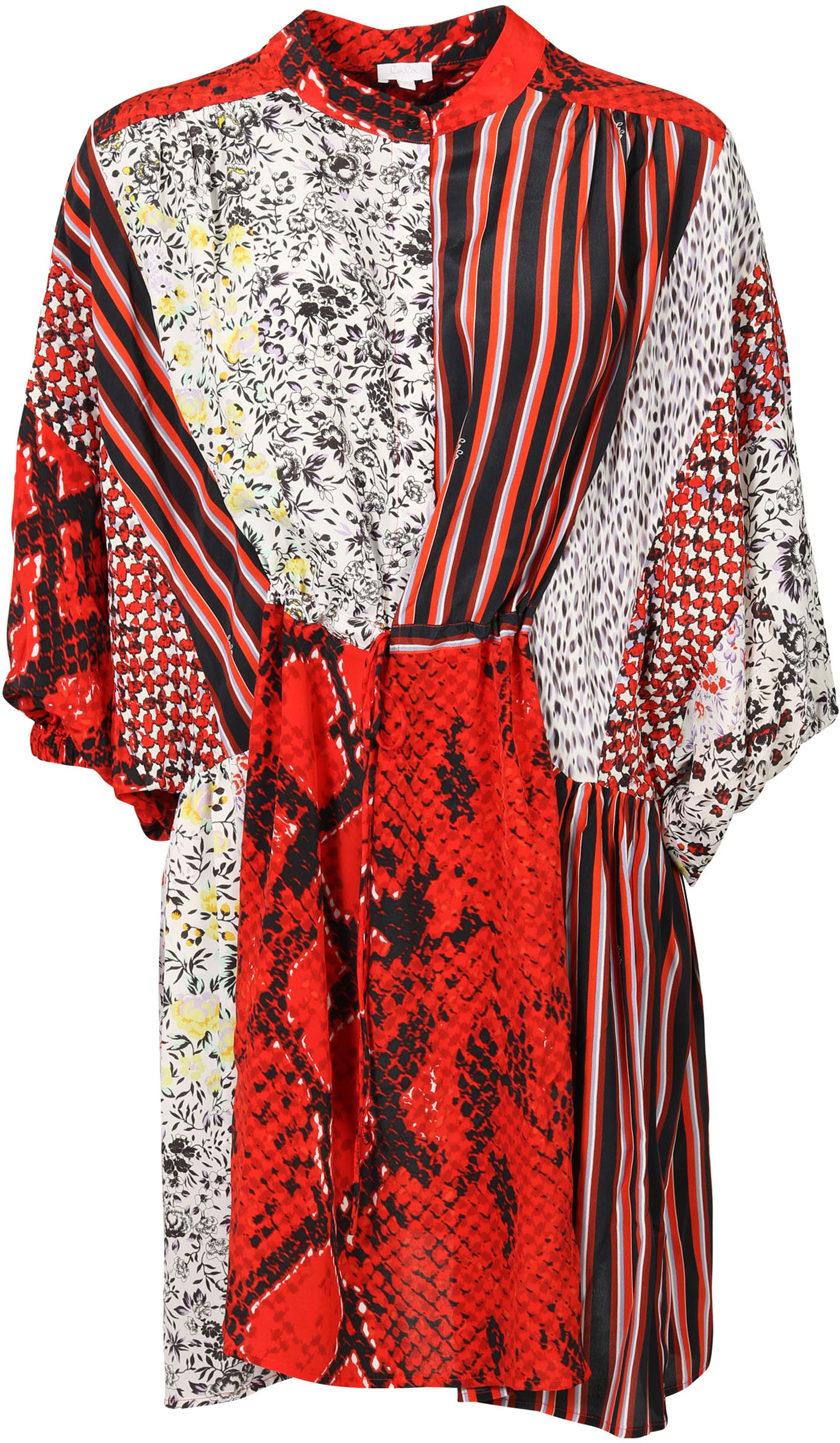 Lala Berlin Dress Daffie Multi Patchwork Printed