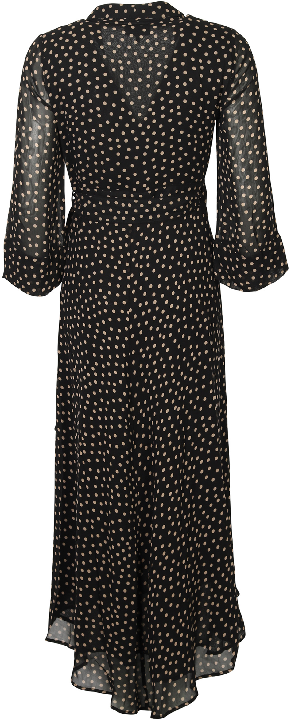 Ganni Wrap Dress Black/Taupe 34