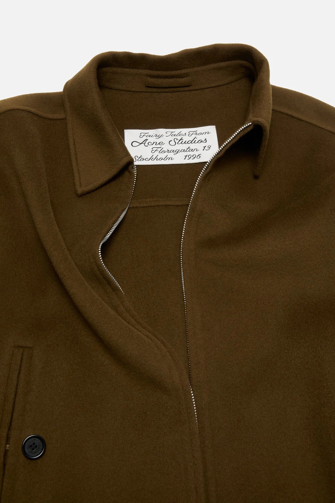 ACNE STUDIOS Boxy Fit Wool Jacket in Olive Green
