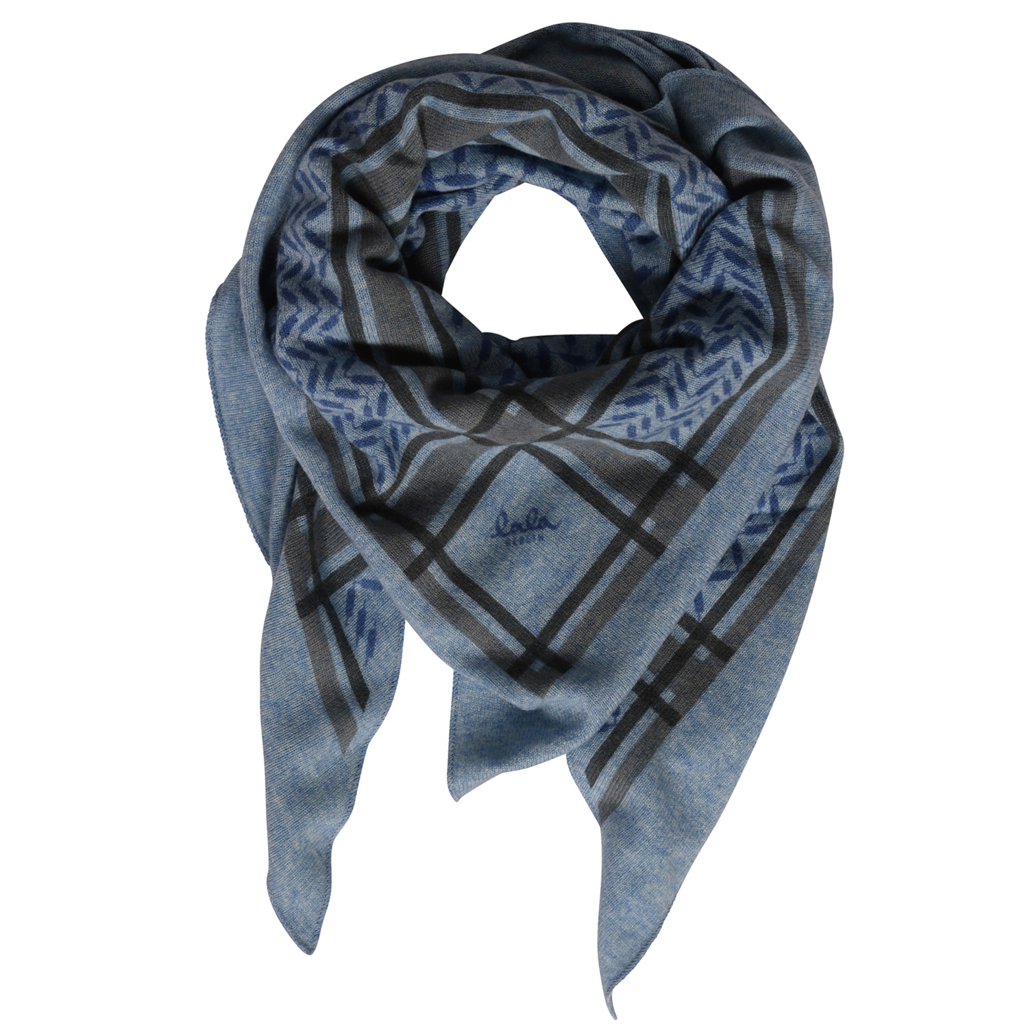 Lala Berlin Cashmere Medium Triangle Classic Coloured Blue