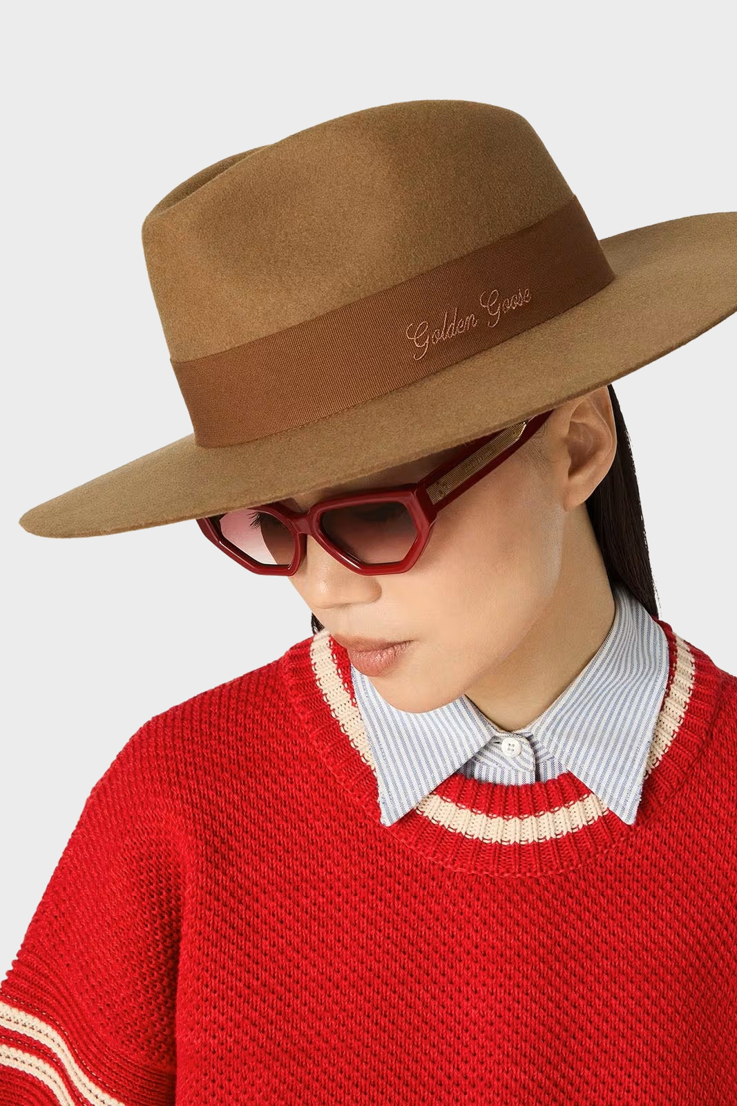 GOLDEN GOOSE Fedora Hat in Beige