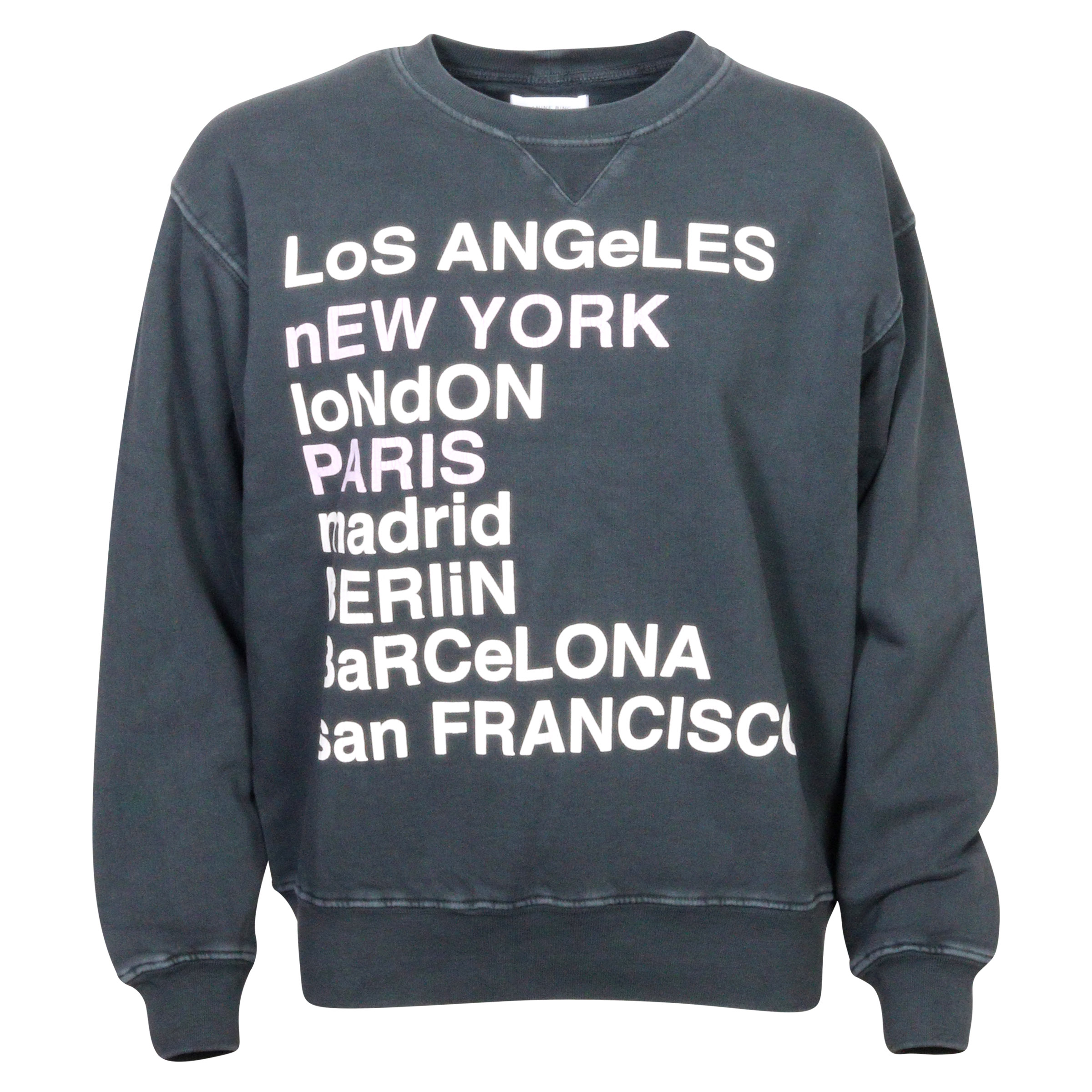 Anine Bing City Love Sweatshirt Charcoal