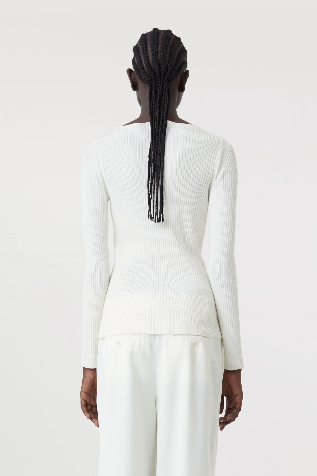 CLOSED Knitted V-Neck Longsleeve in Offwhite