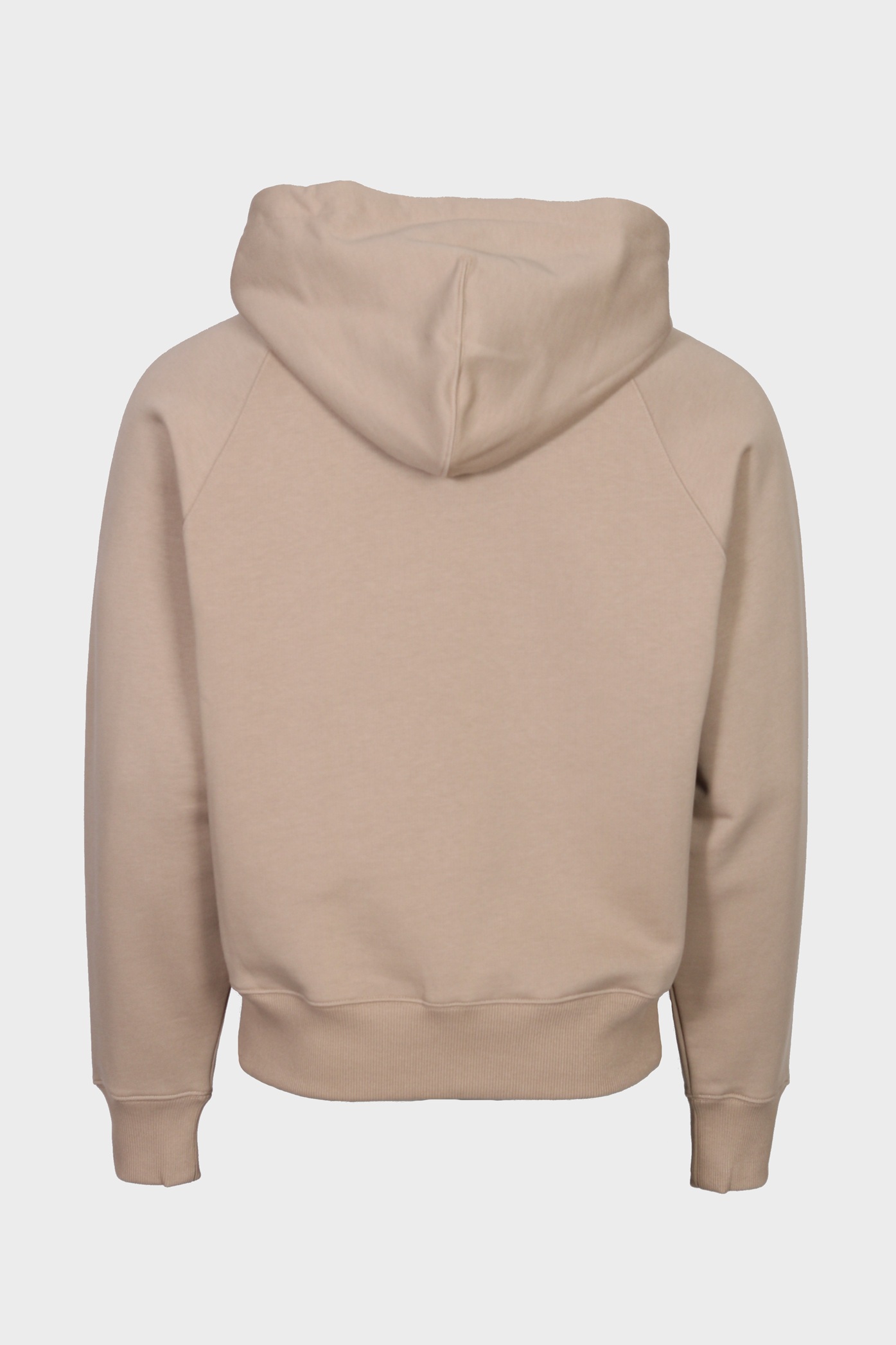 AMI PARIS de Coeur Embossed Zip Hoodie in Mastic Beige
