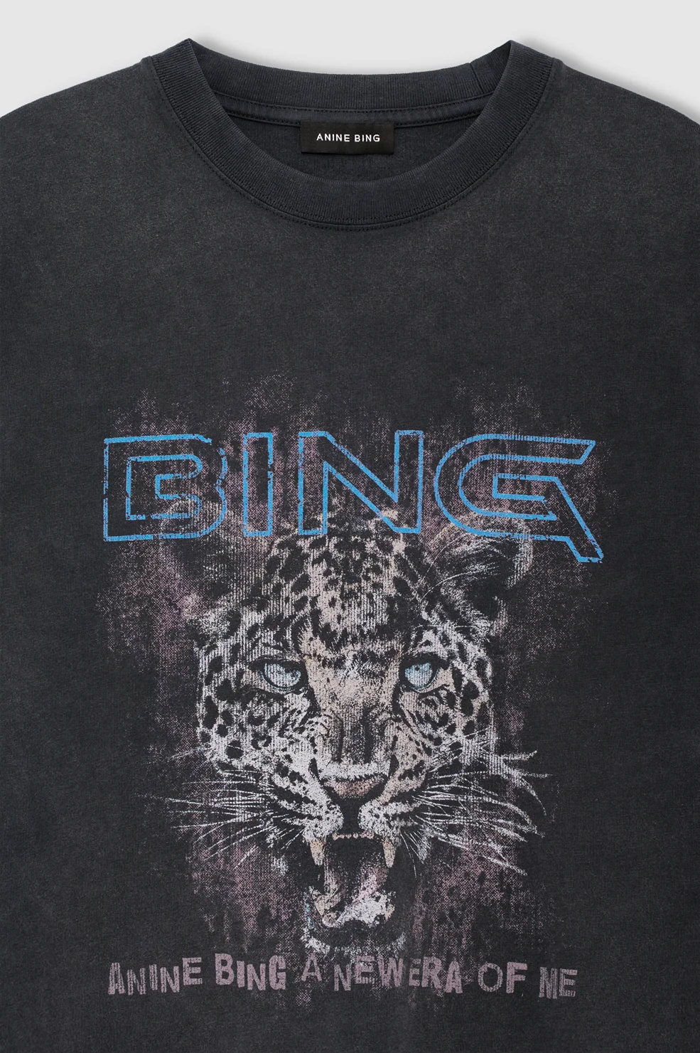 ANINE BING Cade Leo Muse T-Shirt in Washed Black