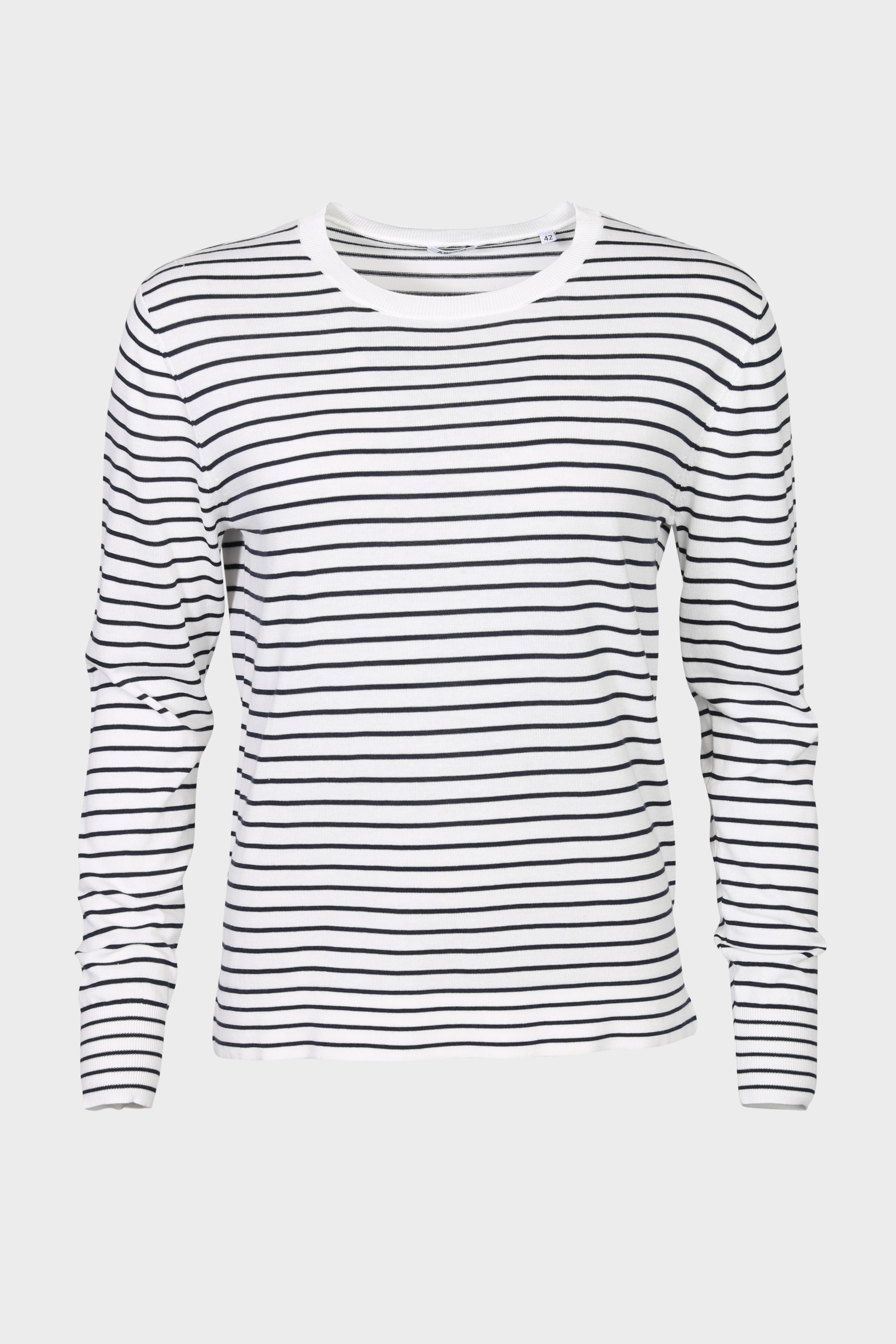 ASPESI Striped Cotton Sweater White/Navy IT42 / DE36