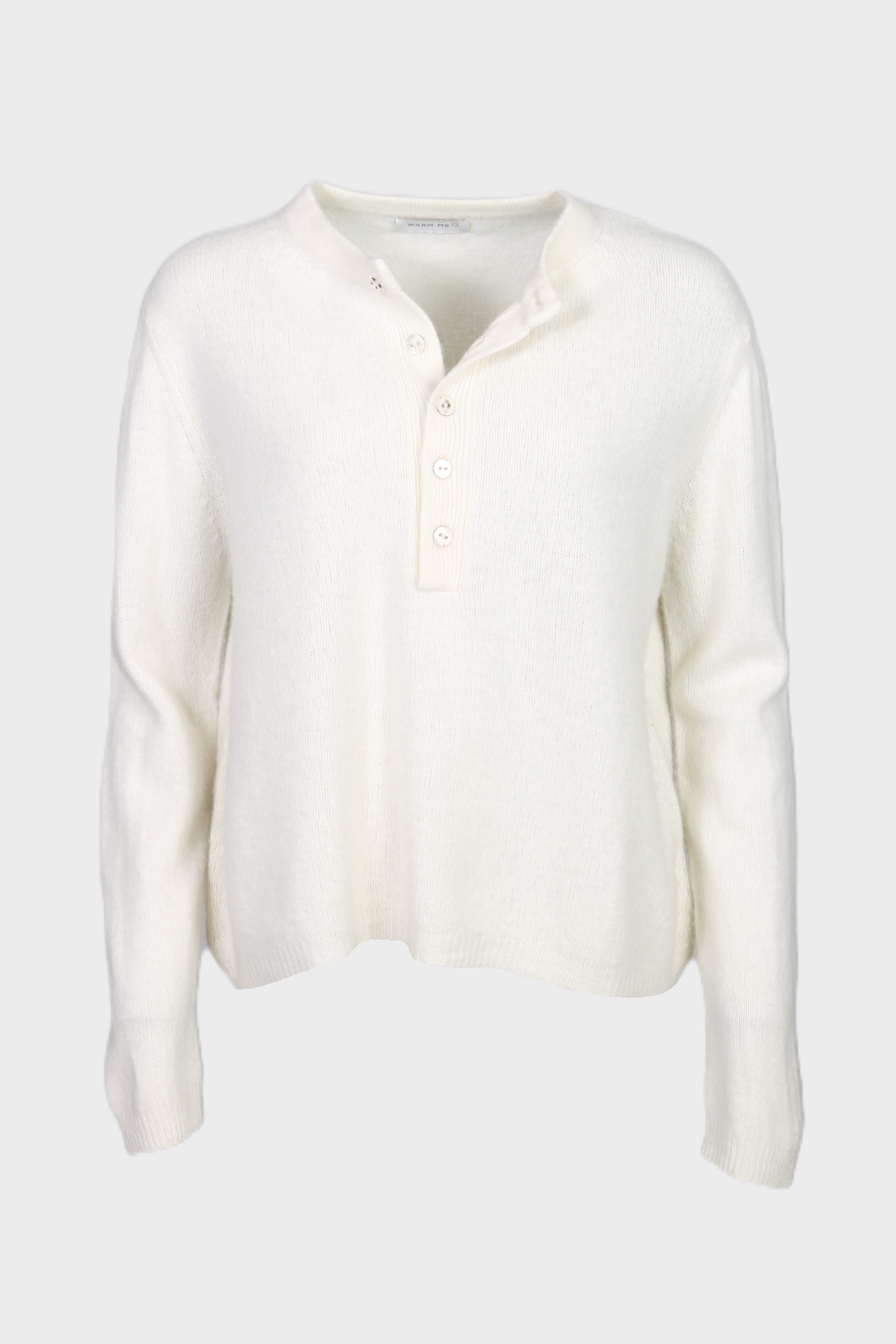 WARM ME Yuki Henley Cashmere Sweater in Creme