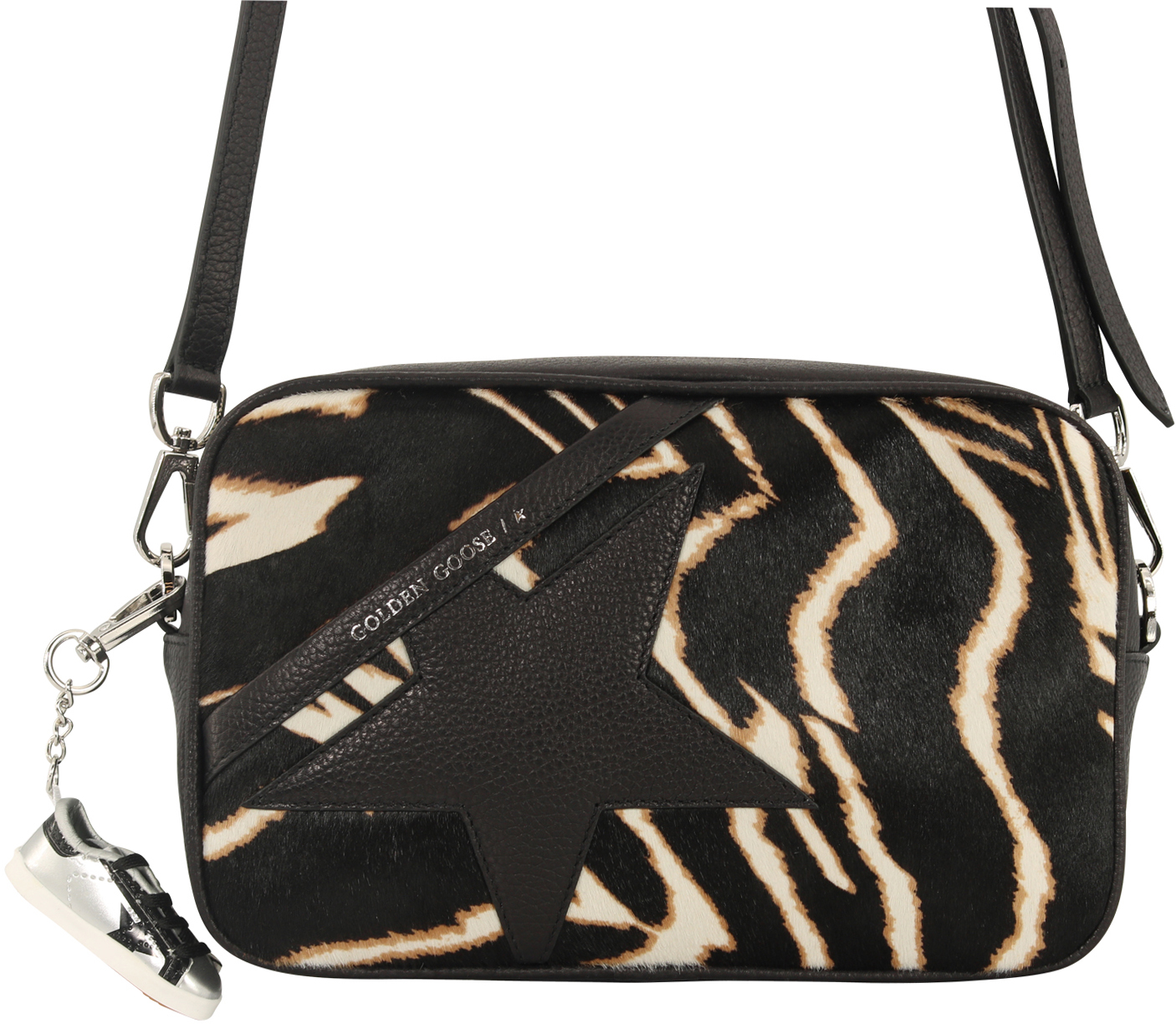 Golden Goose Star Bag Black Zebra Print