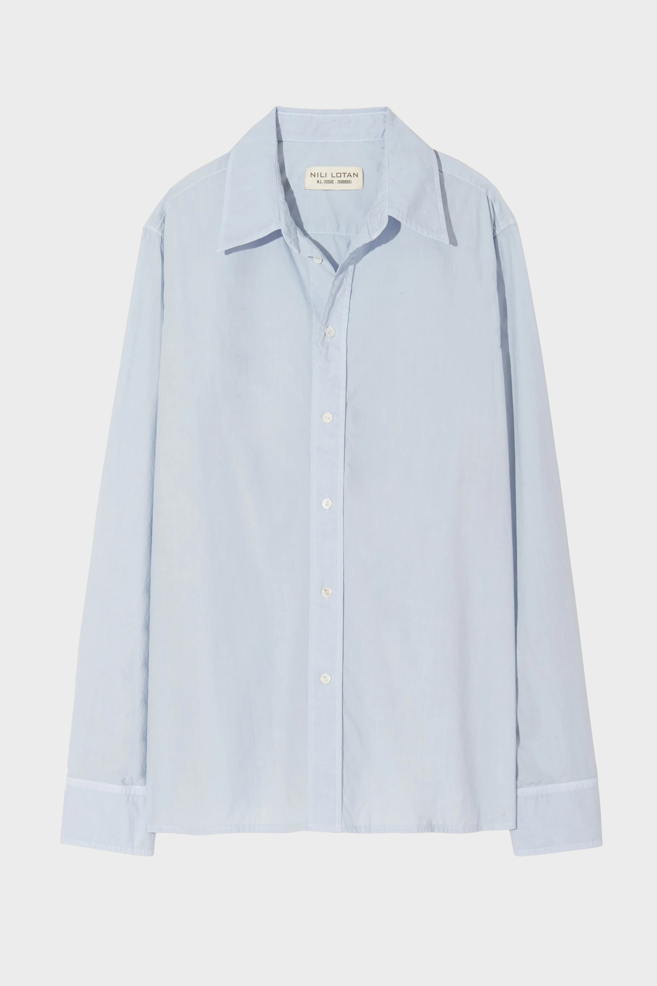 NILI LOTAN Raphael Classic Shirt in Light Blue XL
