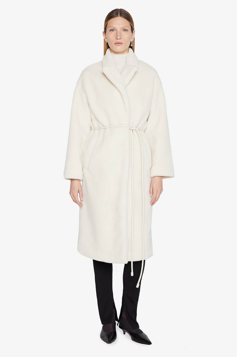 Anine Bing Sasha Coat in Cream XS