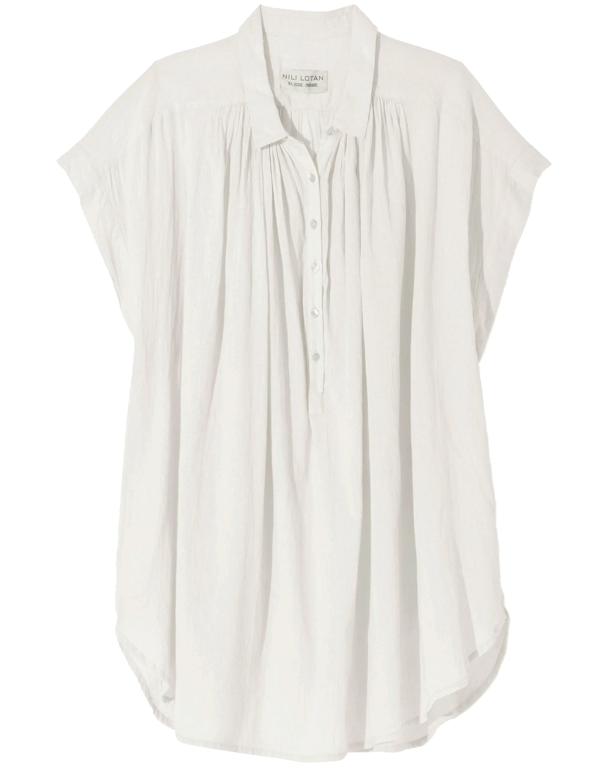 NILI LOTAN Cotton Voile Blouse Normandy in Ivory XS