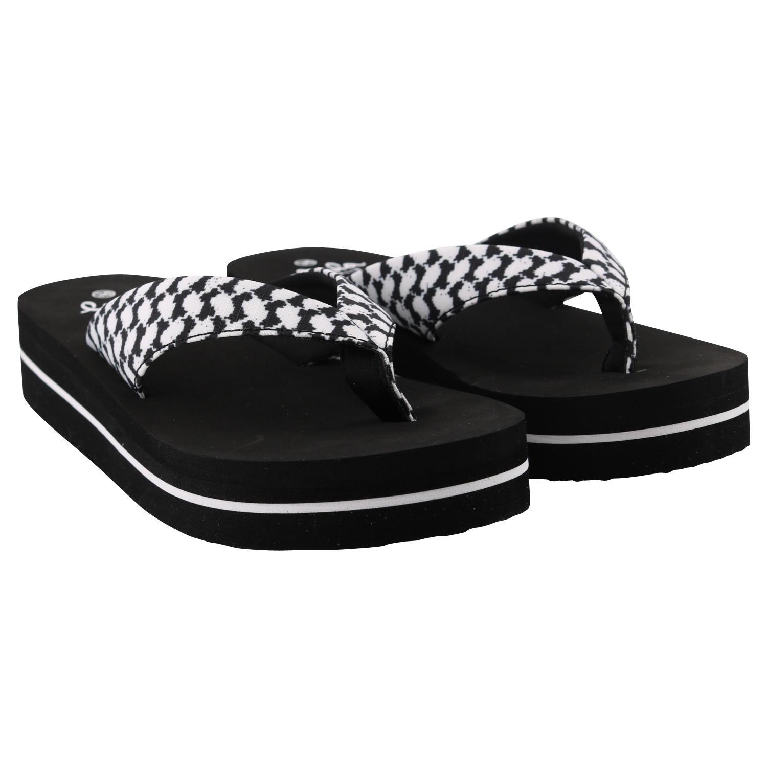 Lala Berlin Flip Flops Ally Kufiya Scribble Black