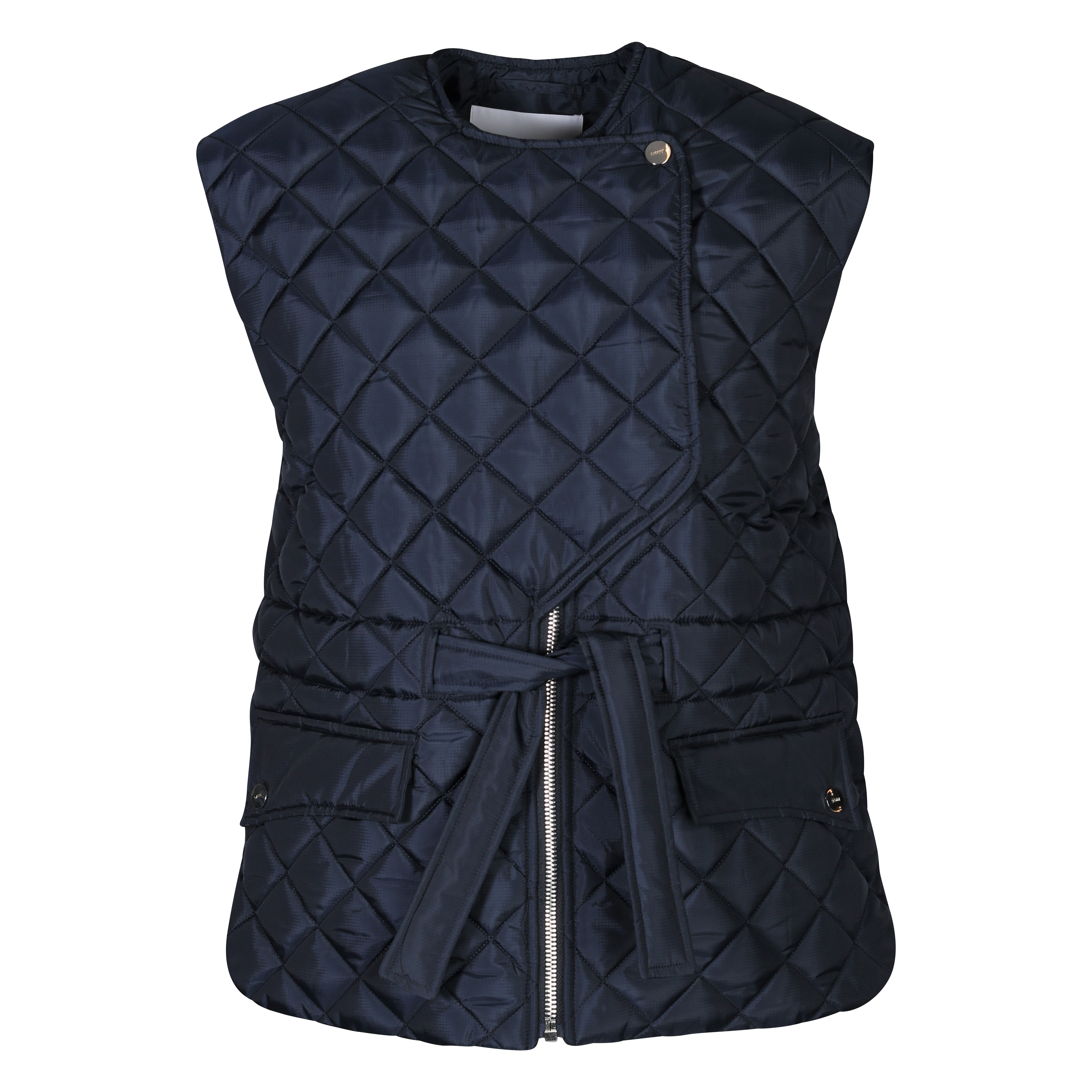 Ganni Recycled Ripstop Quilted Vest in Navy