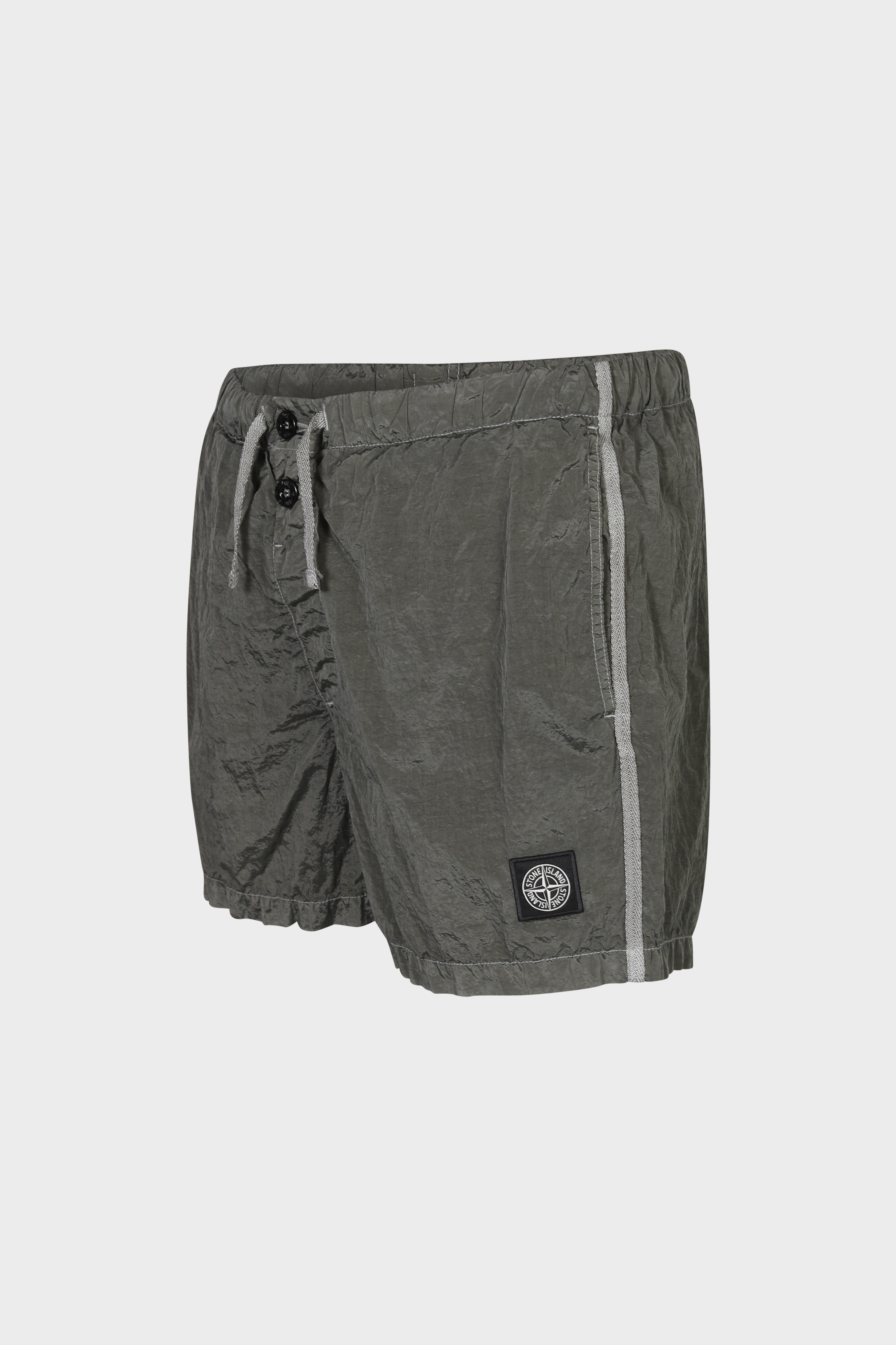 STONE ISLAND Shiny Swim Shorts in Khaki STONE ISLAND Shiny Swim Shorts in Khaki XXL