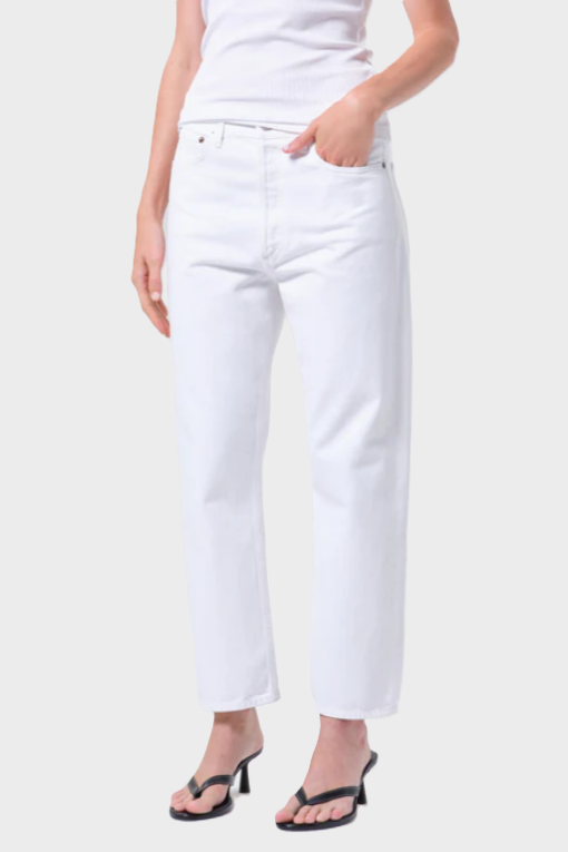 AGOLDE 90's Crop Jeans in Marshmallo