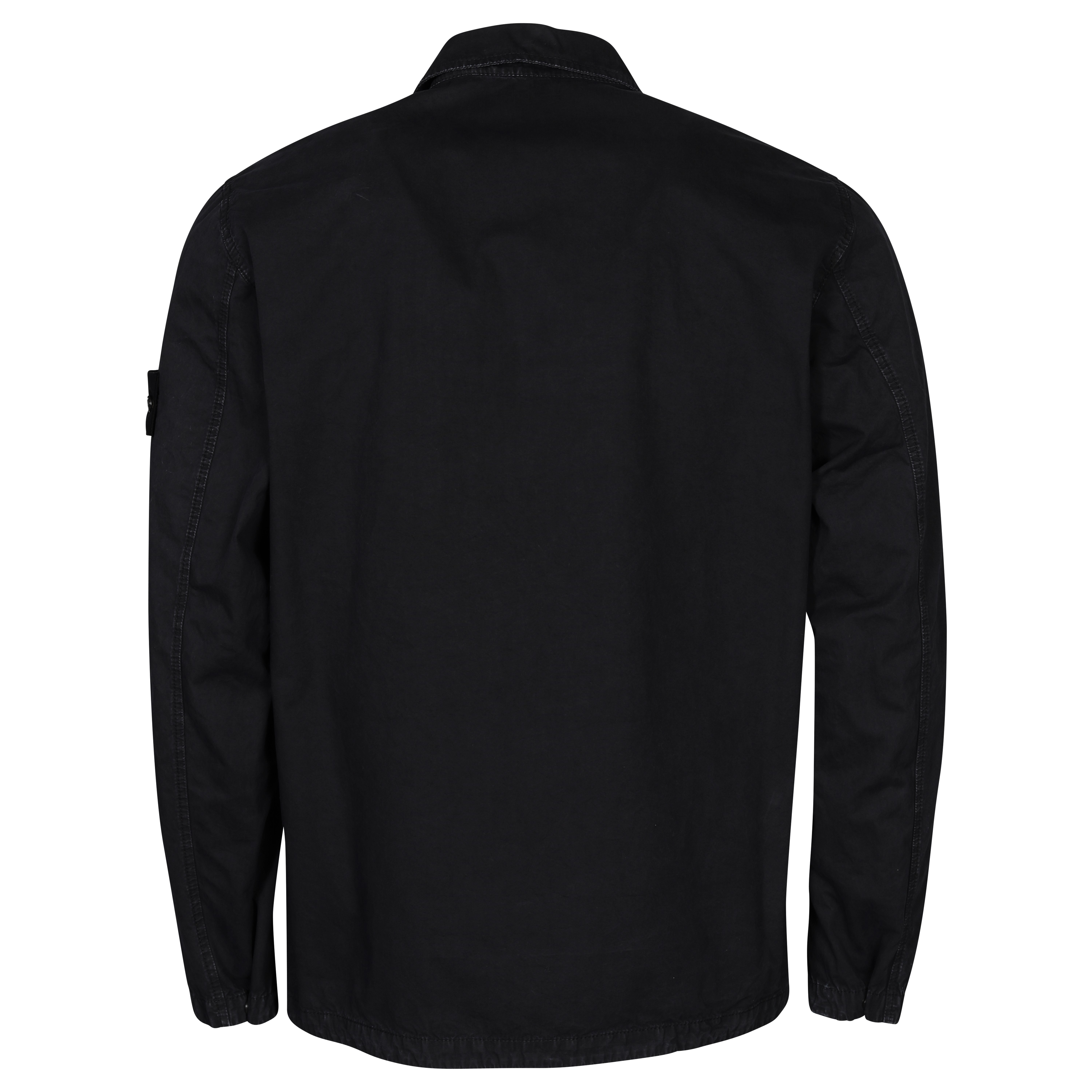 Stone Island Cotton Overshirt in Washed Black M