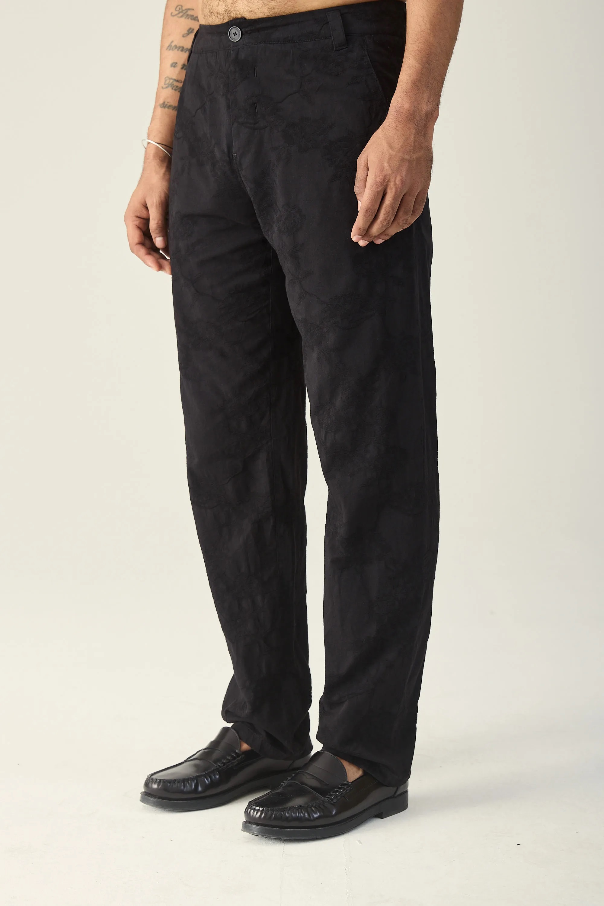 HANNIBAL. Embroidered Trouser Hannes in Black 48