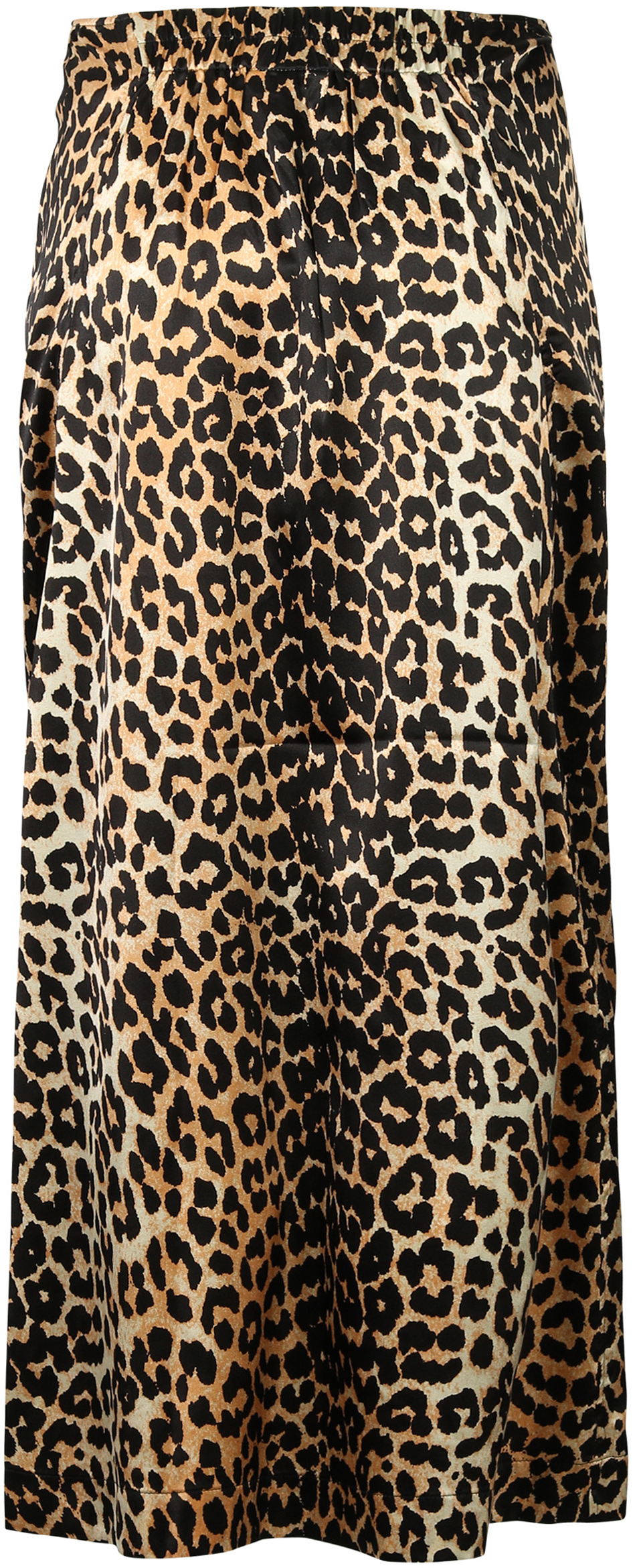 Ganni Silk Stretch Skirt Leopard Print