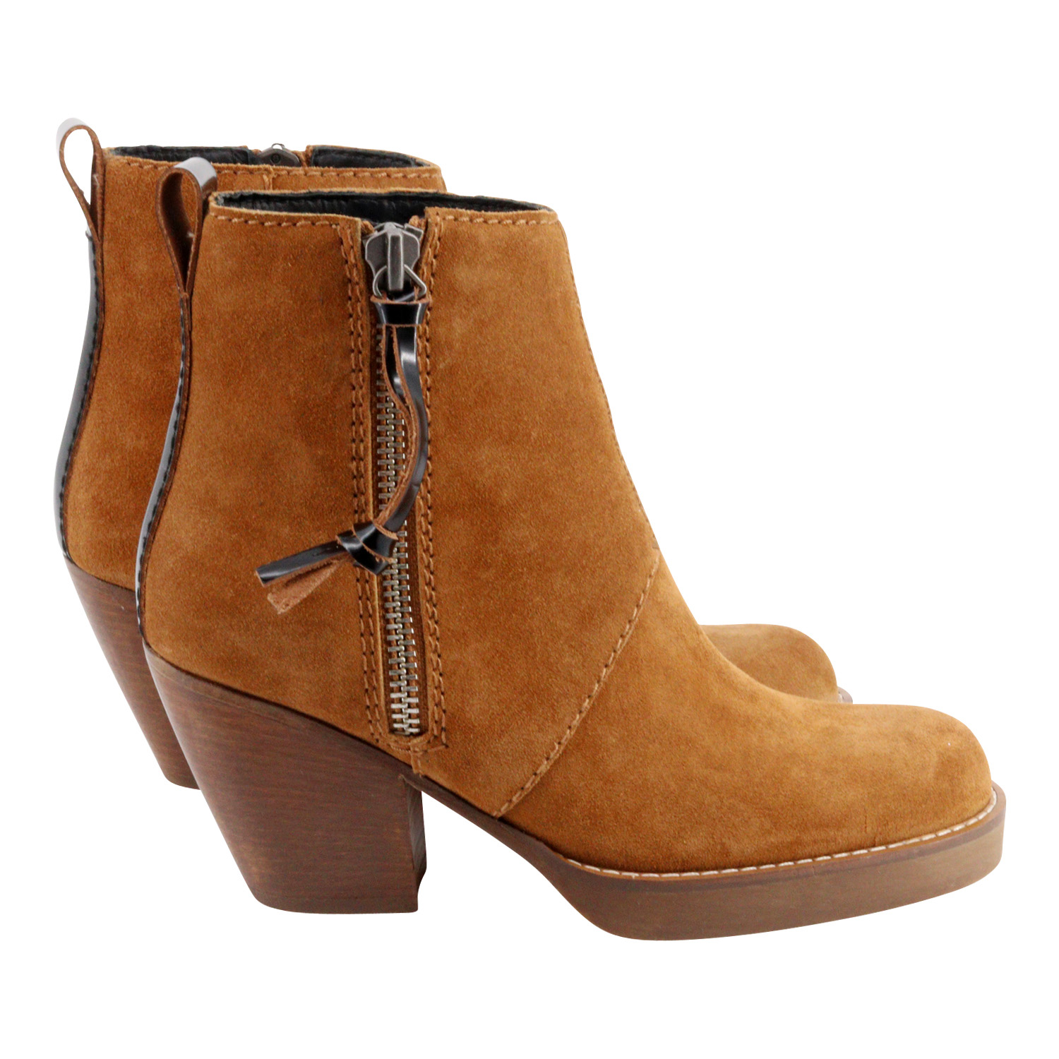 Acne Studios Booties New Pistol Suede Cognac