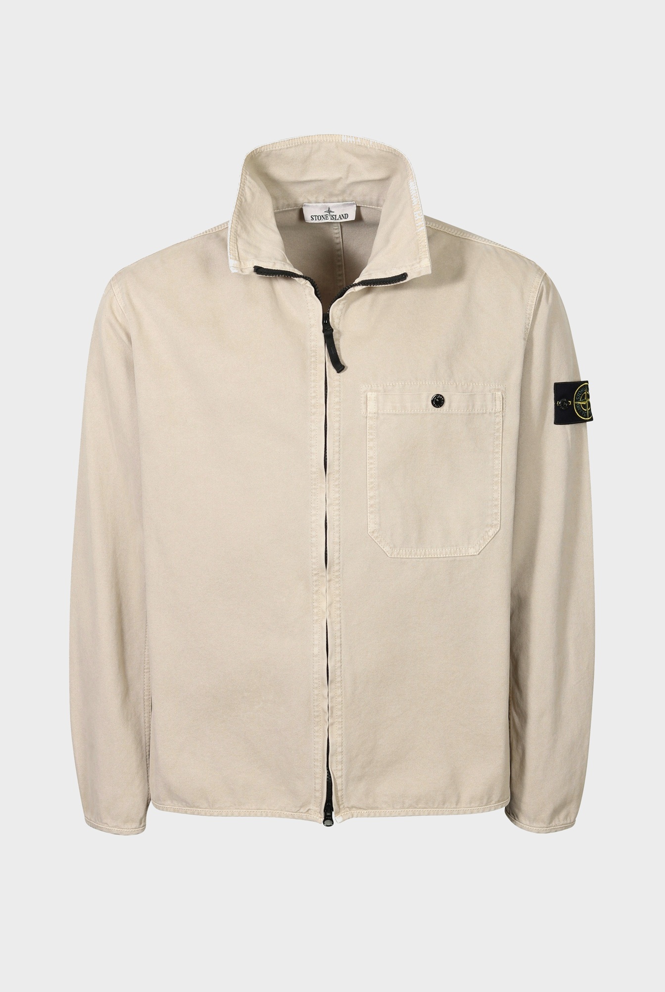 STONE ISLAND Cotton Canvas Overshirt in Washed Beige