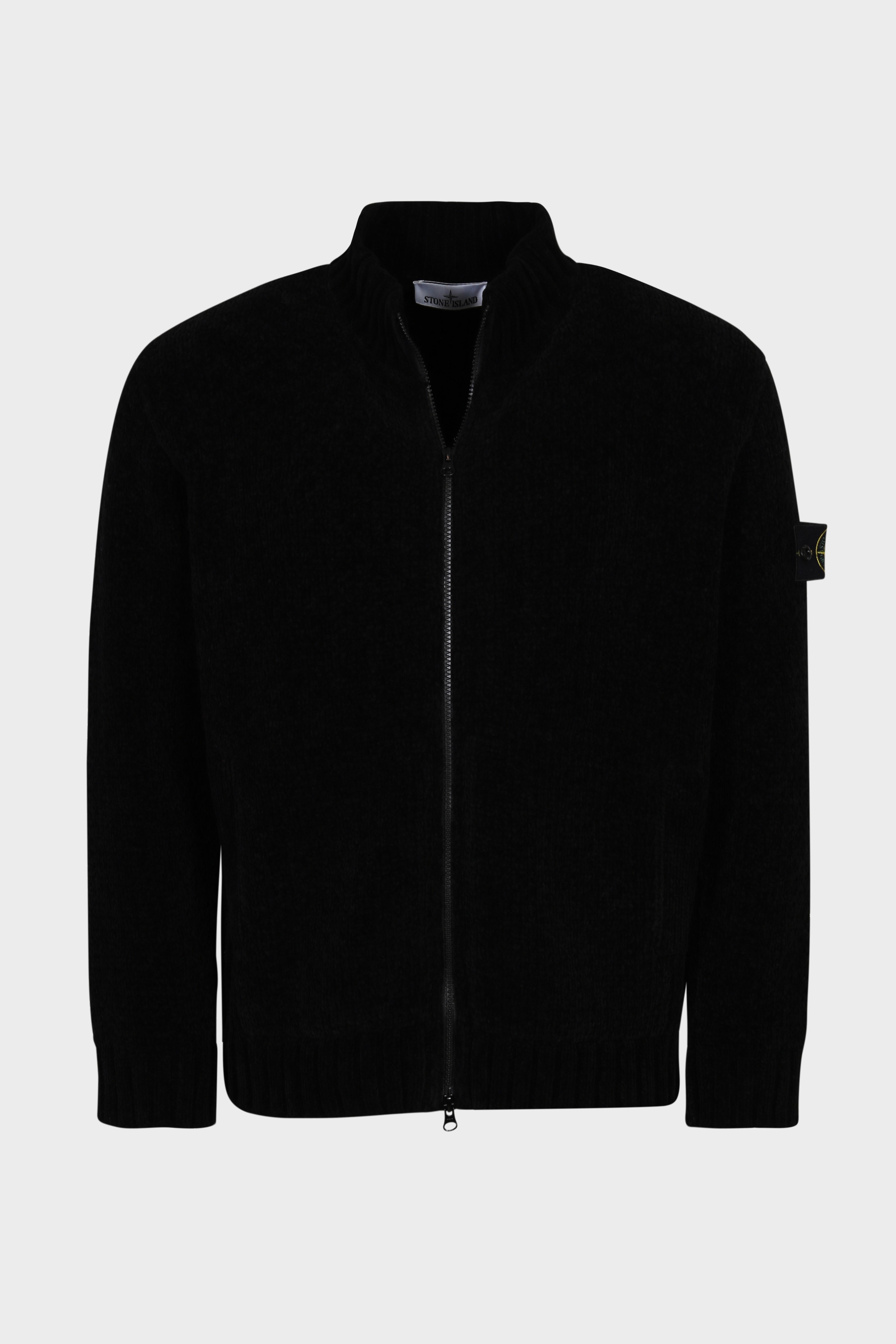 STONE ISLAND Chenille Zip Jacket in Black