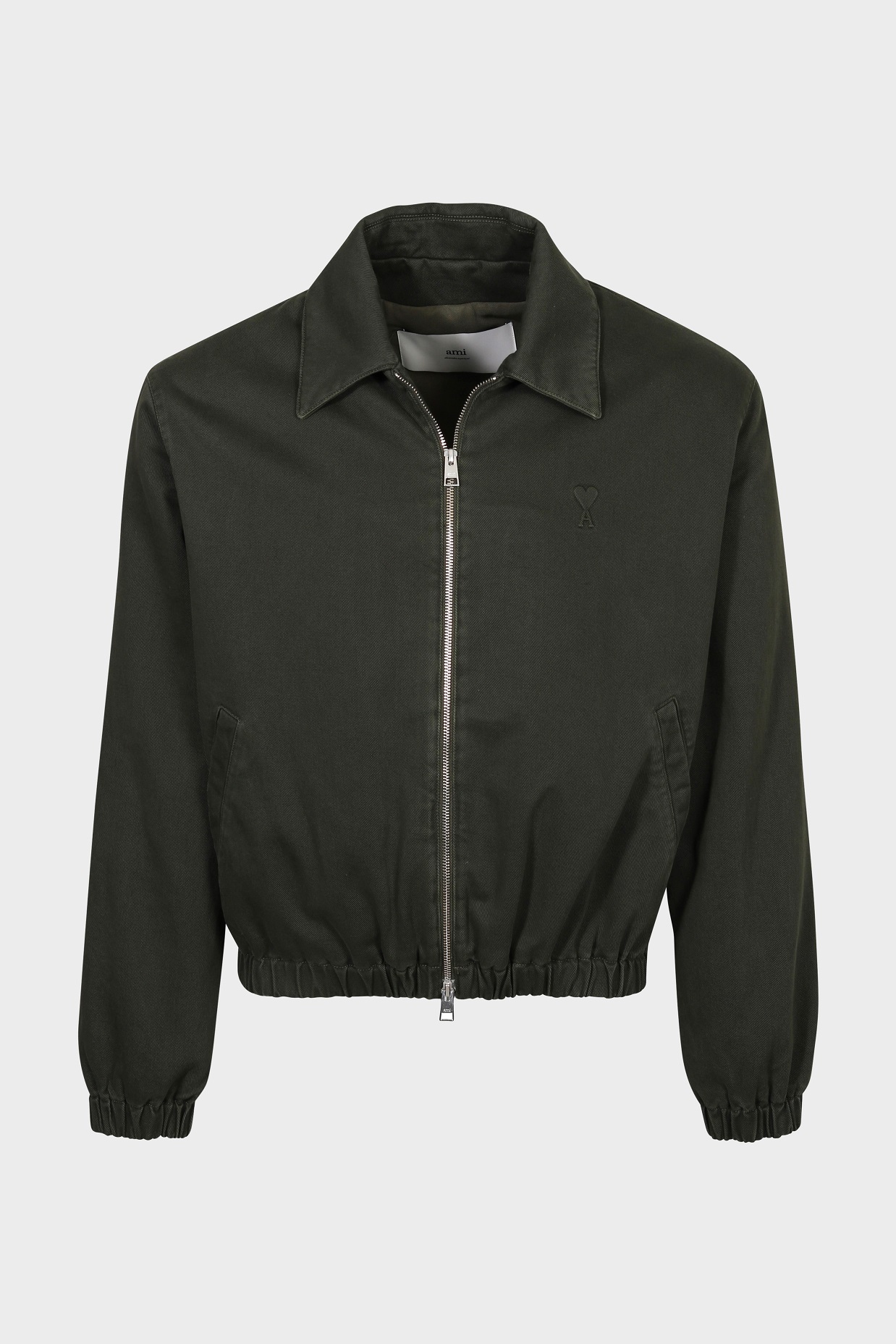 AMI PARIS de Coeur Cotton Twill Jacket in Loden AMI PARIS de Coeur Cotton Twill Jacket in Loden