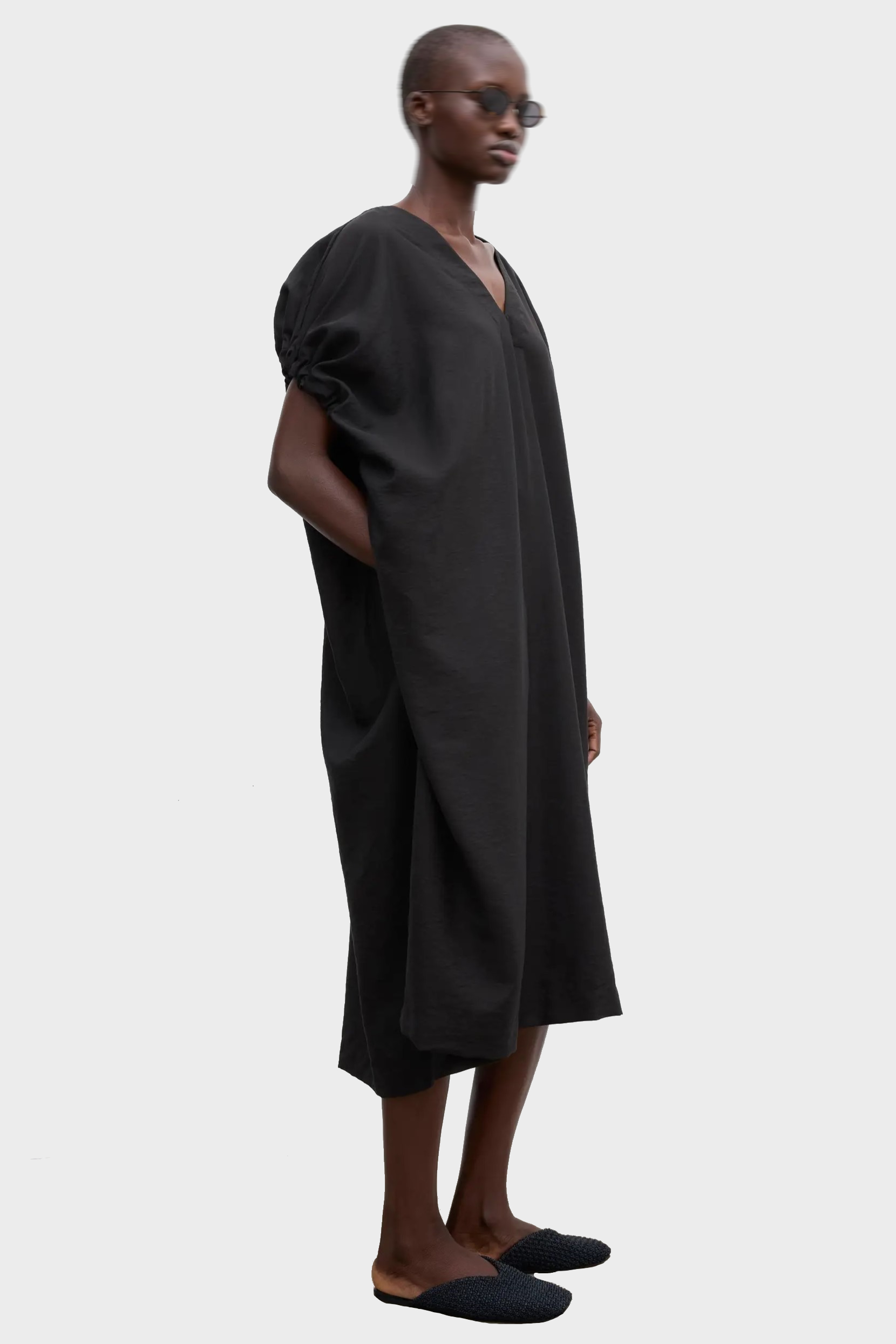 DAGMAR Rouched Dress in Black DAGMAR Rouched Dress in Black