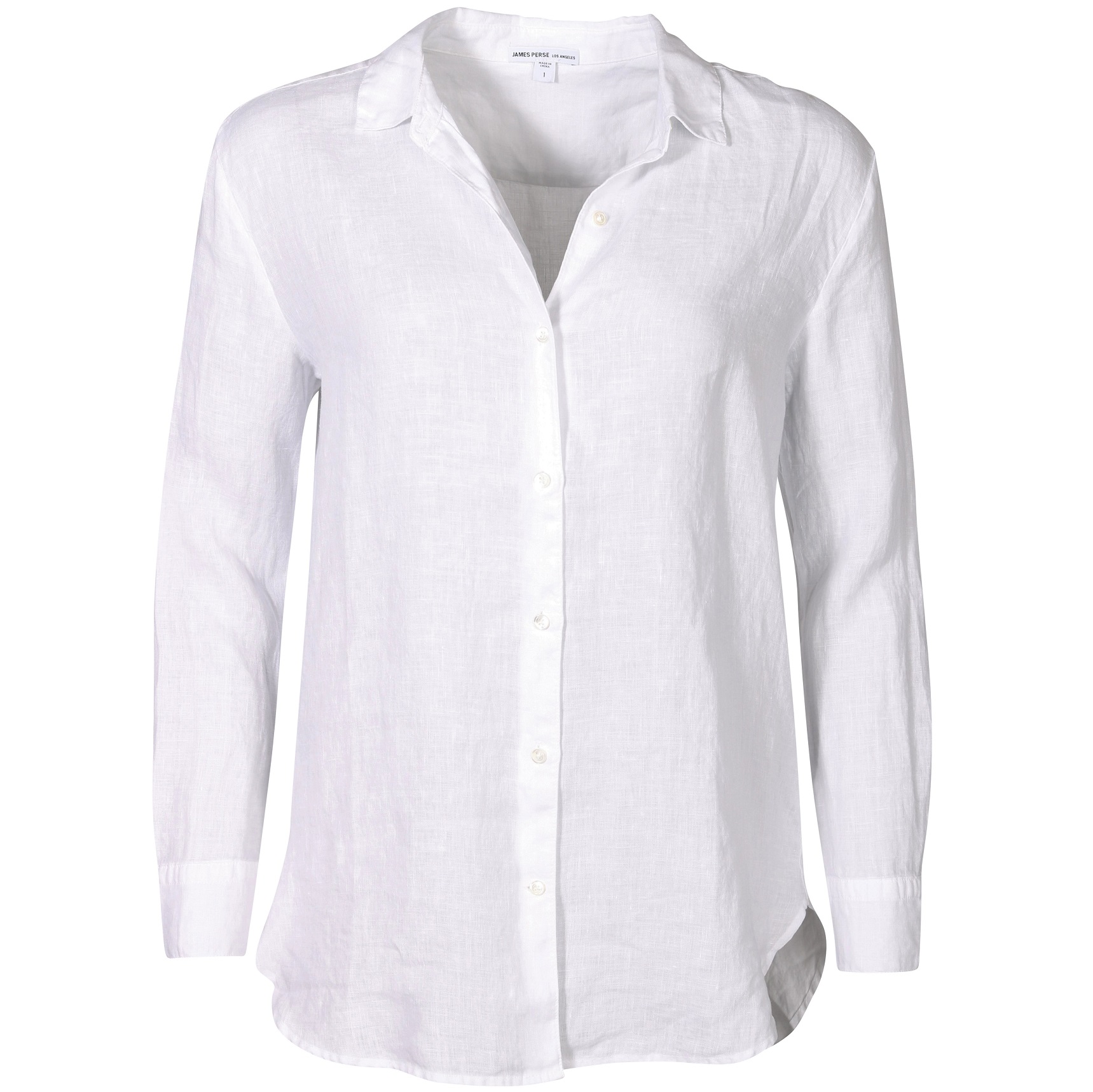 JAMES PERSE Light Weight Linen Shirt in White 0/XS